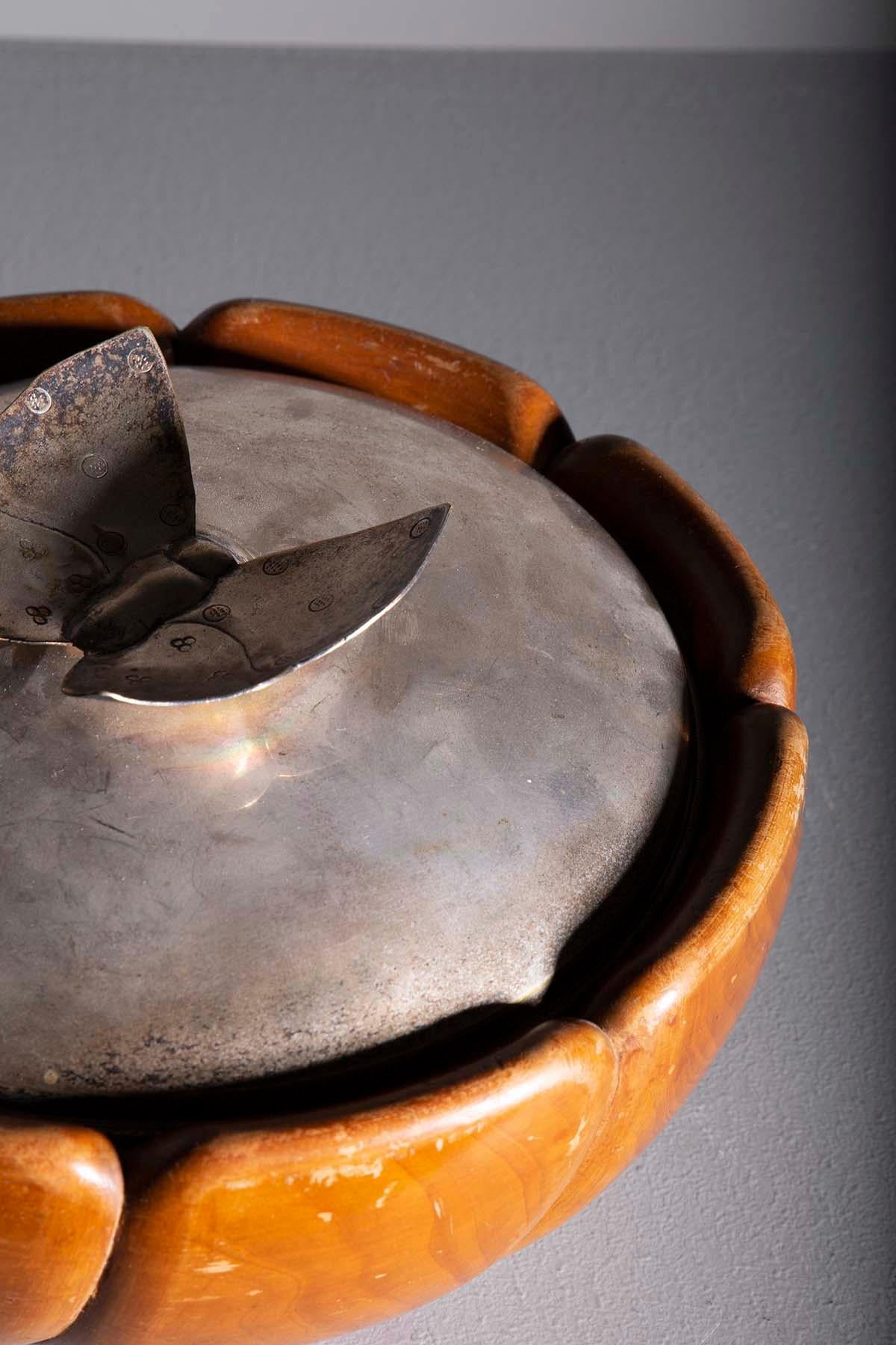 Aldo Tura Wooden Bowl: Vintage Elegance For Sale 2