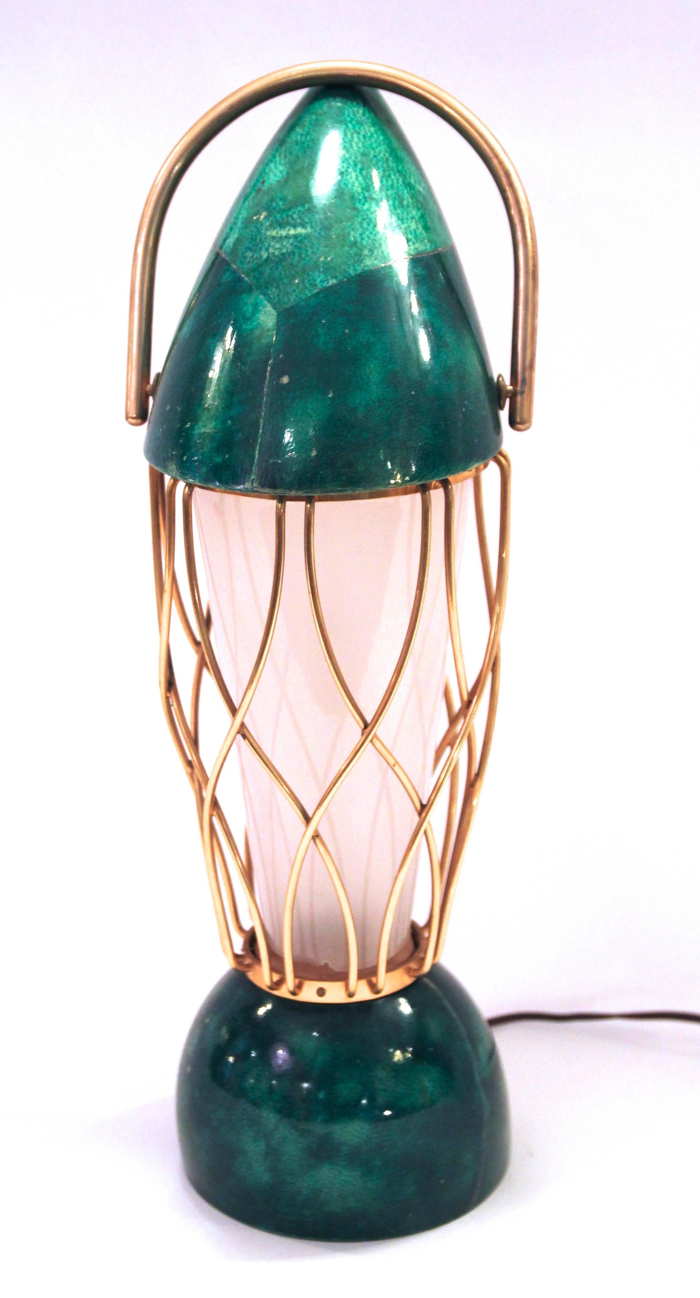 Mid-Century Modern Aldo Tura, table lamp, signed, circa 1960, Italy.