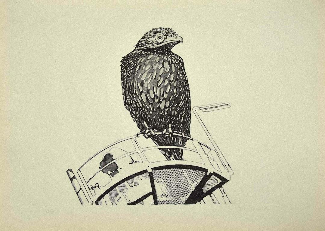 Bird - Original Etching by Aldo Turchiaro  - 1974