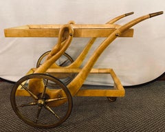 Aldo Turo Goat Skin Swan Head Two-Tier Serving Cart Original Finish