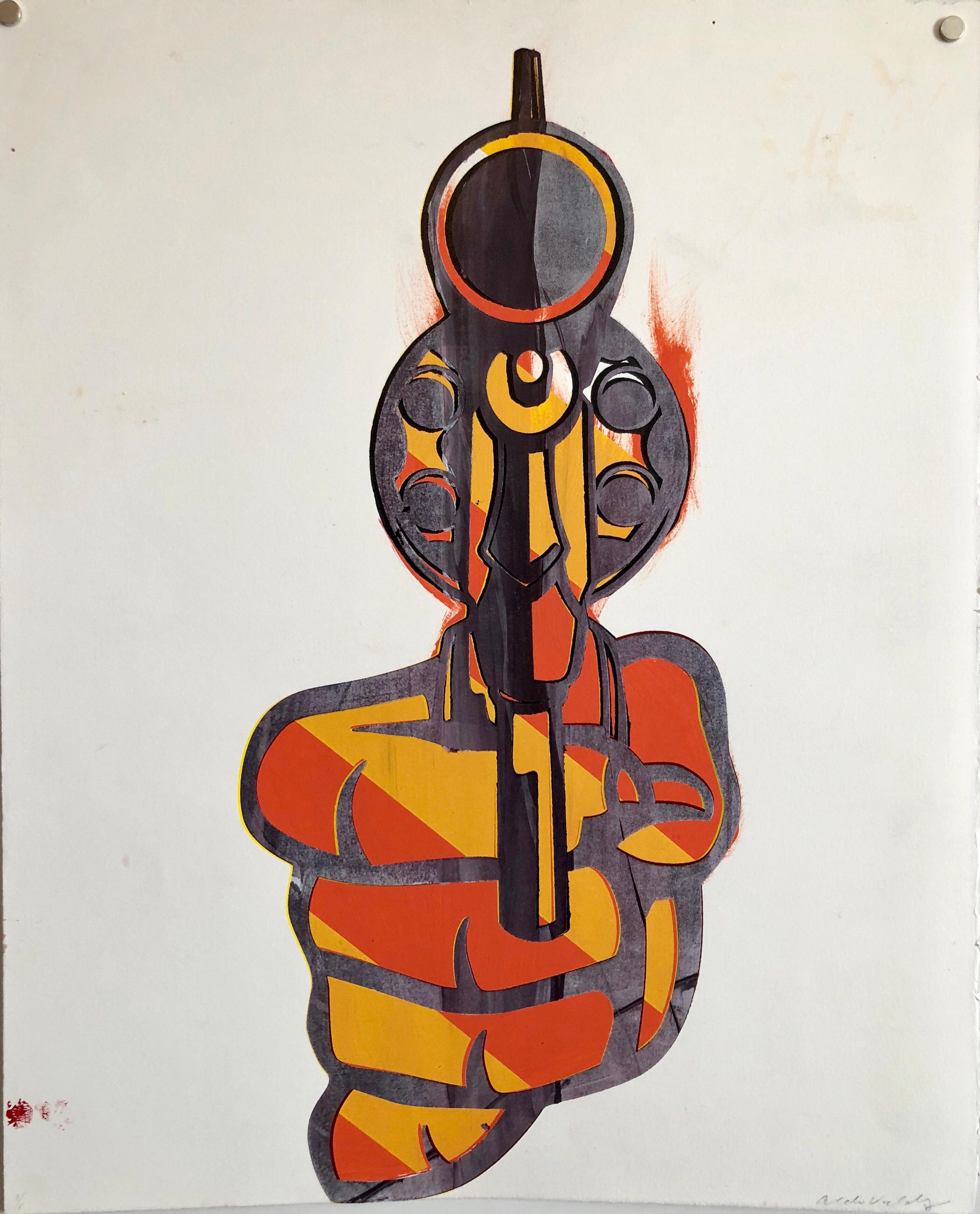 Street Art Mixed Media Painting "Bang" Graffiti Style California Latino Artist