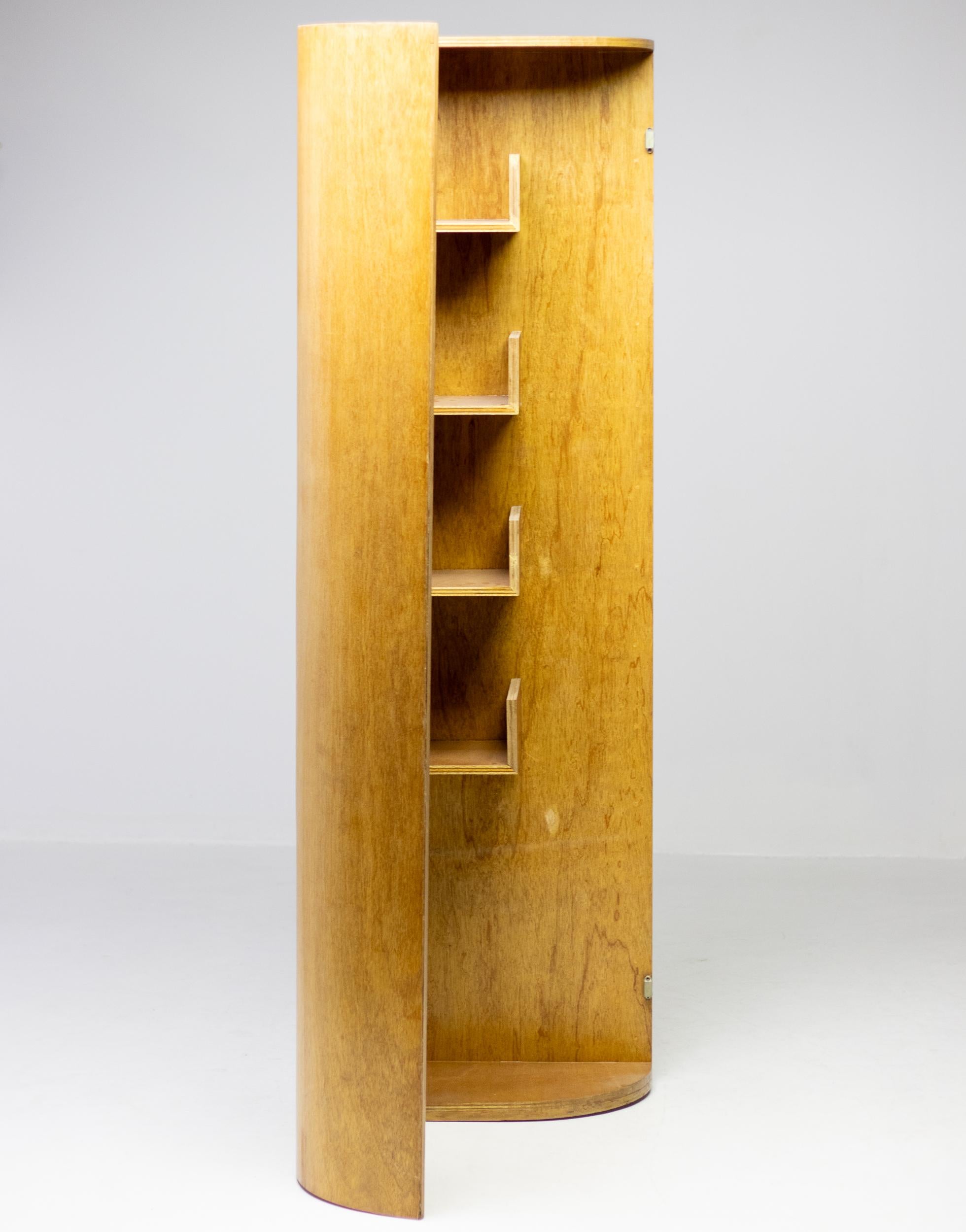 This very rare asymmetrical corner cabinet has been preserved from the original interior of the former orphanage and current national monument 