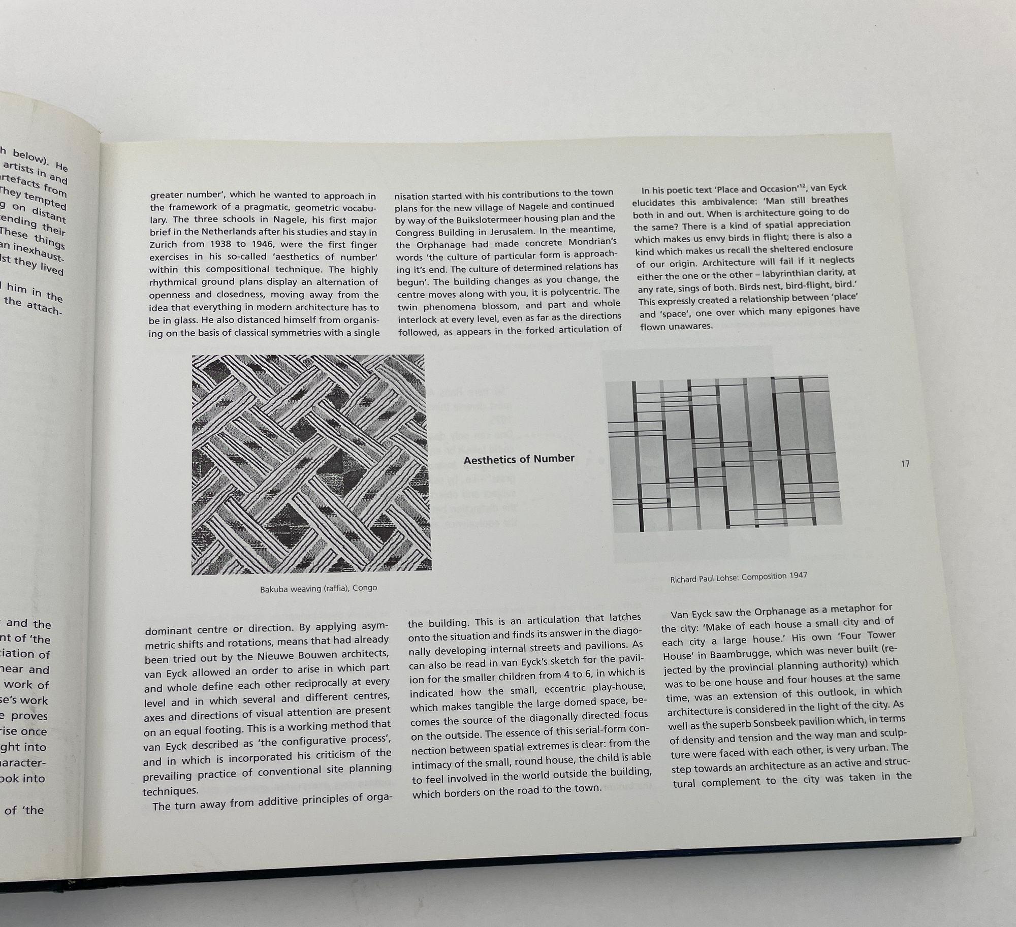 Aldo van Eyck: Works 1st Edition 1999 Hardcover For Sale 1