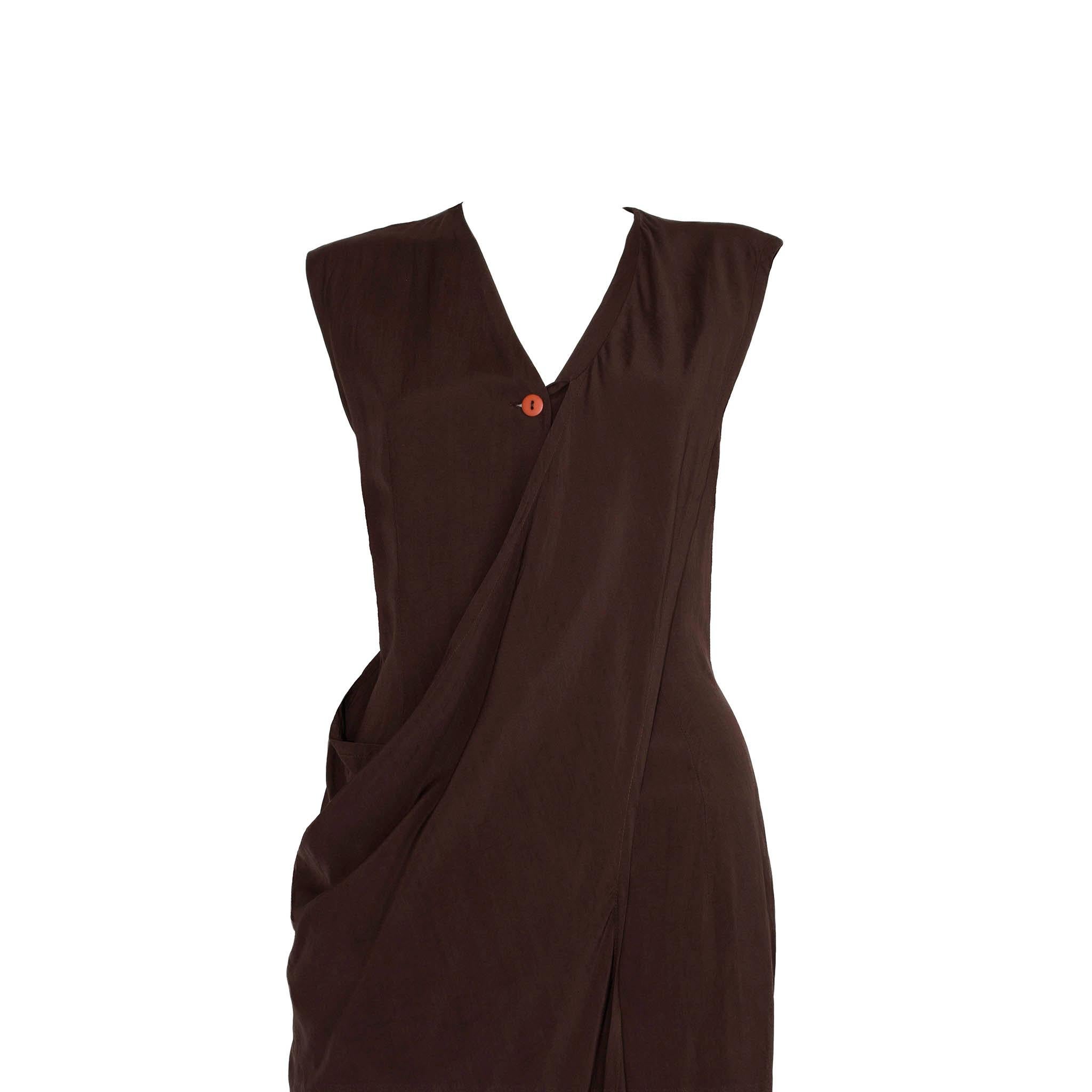 Women's Aldofo Dominguez 1980s Vintage Two-Way Silk Dress 
