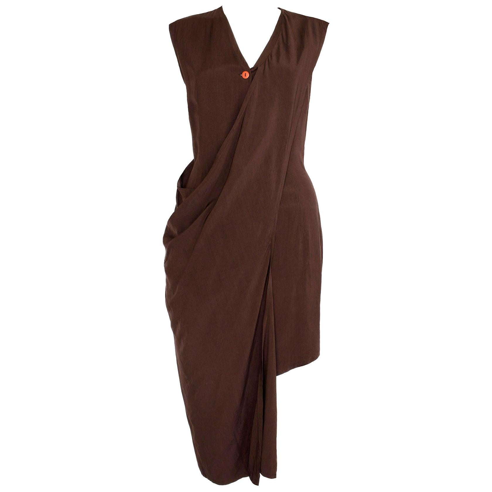 Aldofo Dominguez 1980s Vintage Two-Way Silk Dress 