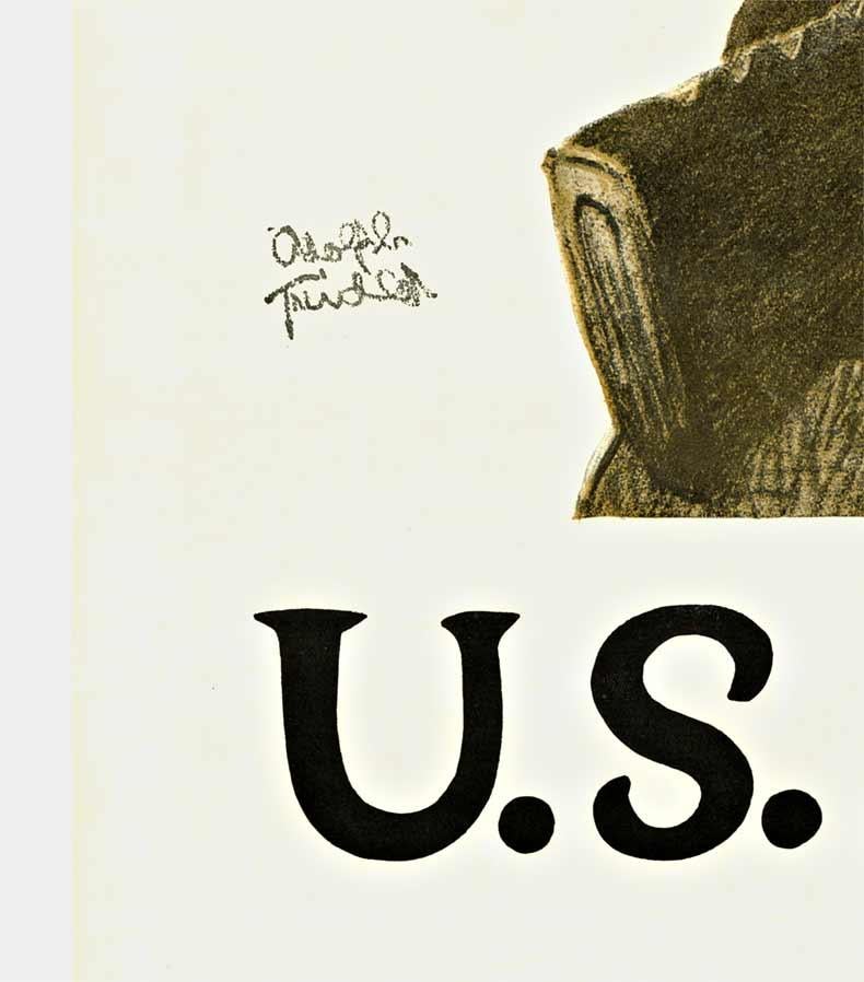 Cartel original de la 1ª Guerra Mundial de los Marines de EE.UU., Another Notch Chateau Thierry vintage - Portrait Print Beige de Aldolf Triedler