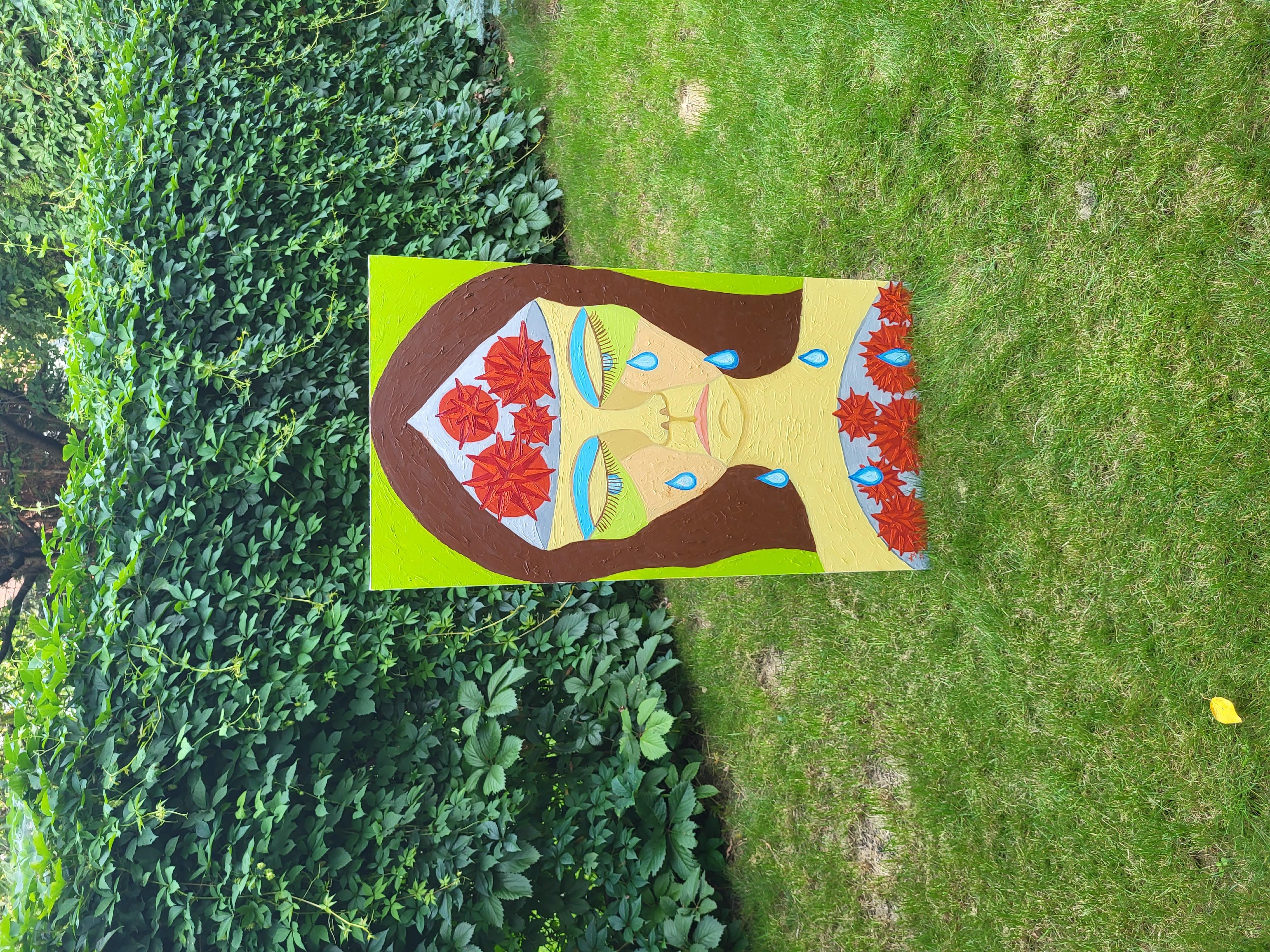 Verzweiflung (Blau), Abstract Painting, von Aldona Jablonska Klimczak