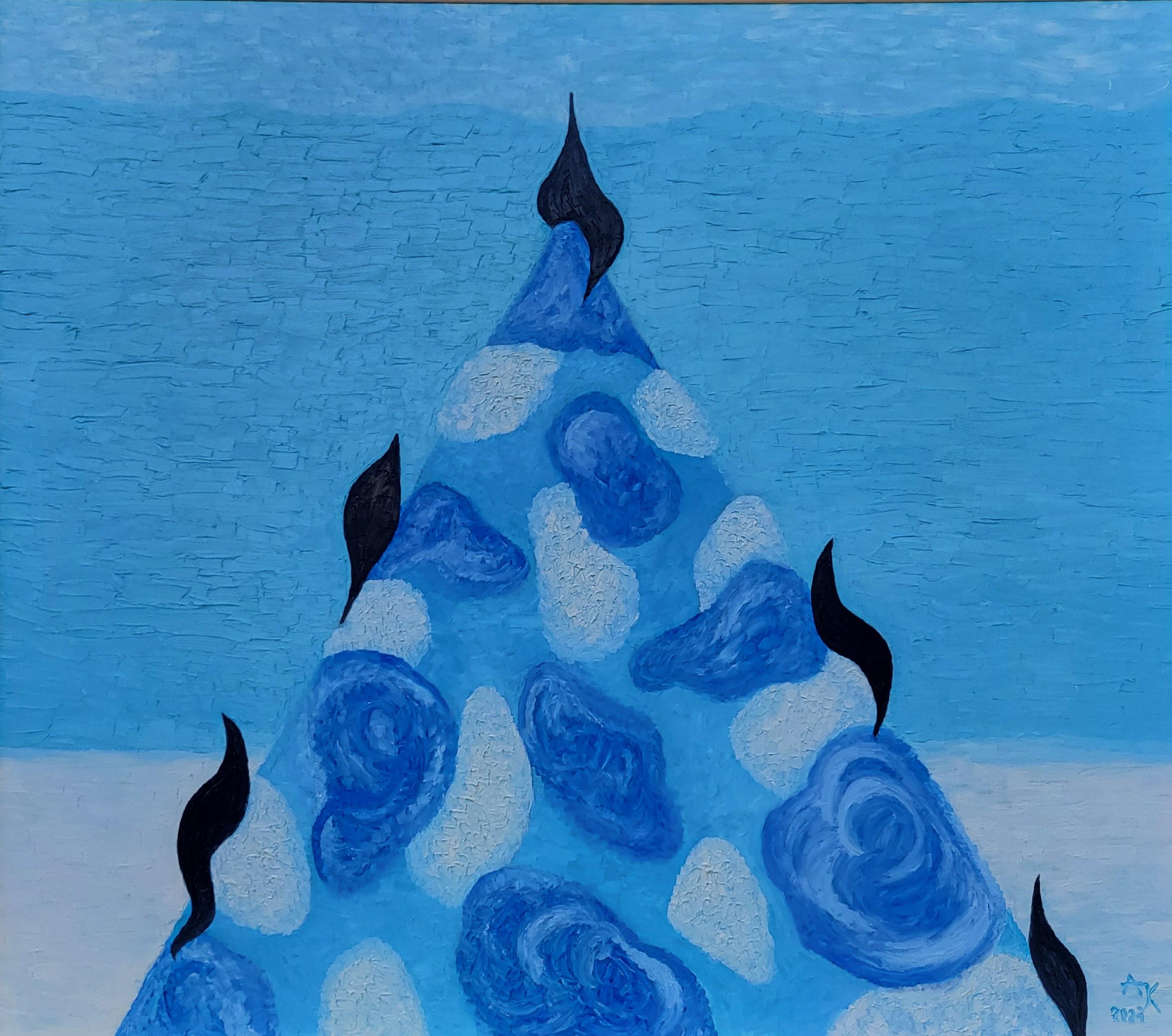 Aldona Jablonska Klimczak Abstract Painting - Immersion in blue transcendence