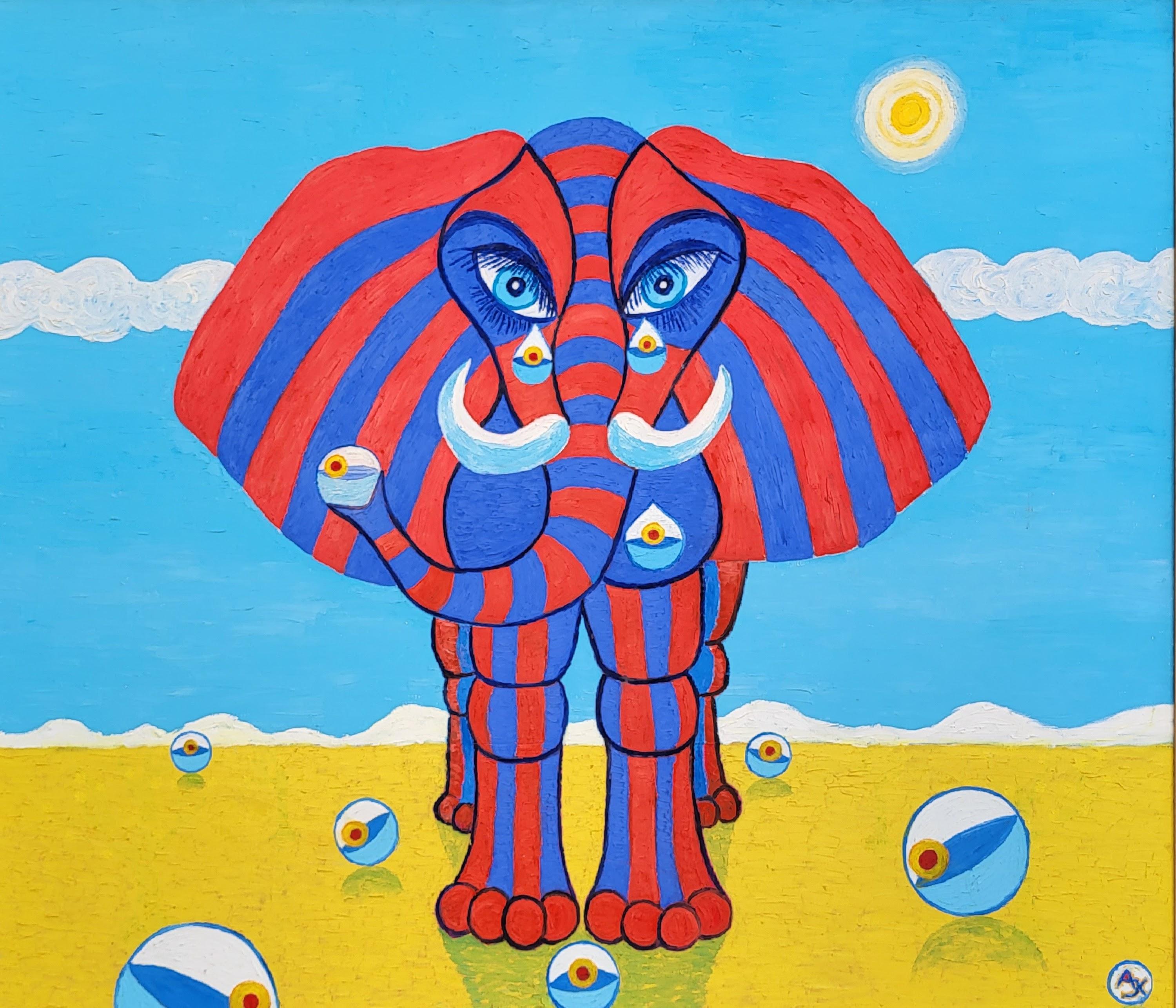 Aldona Jablonska Klimczak Abstract Painting - Tears of a Striped Elephant