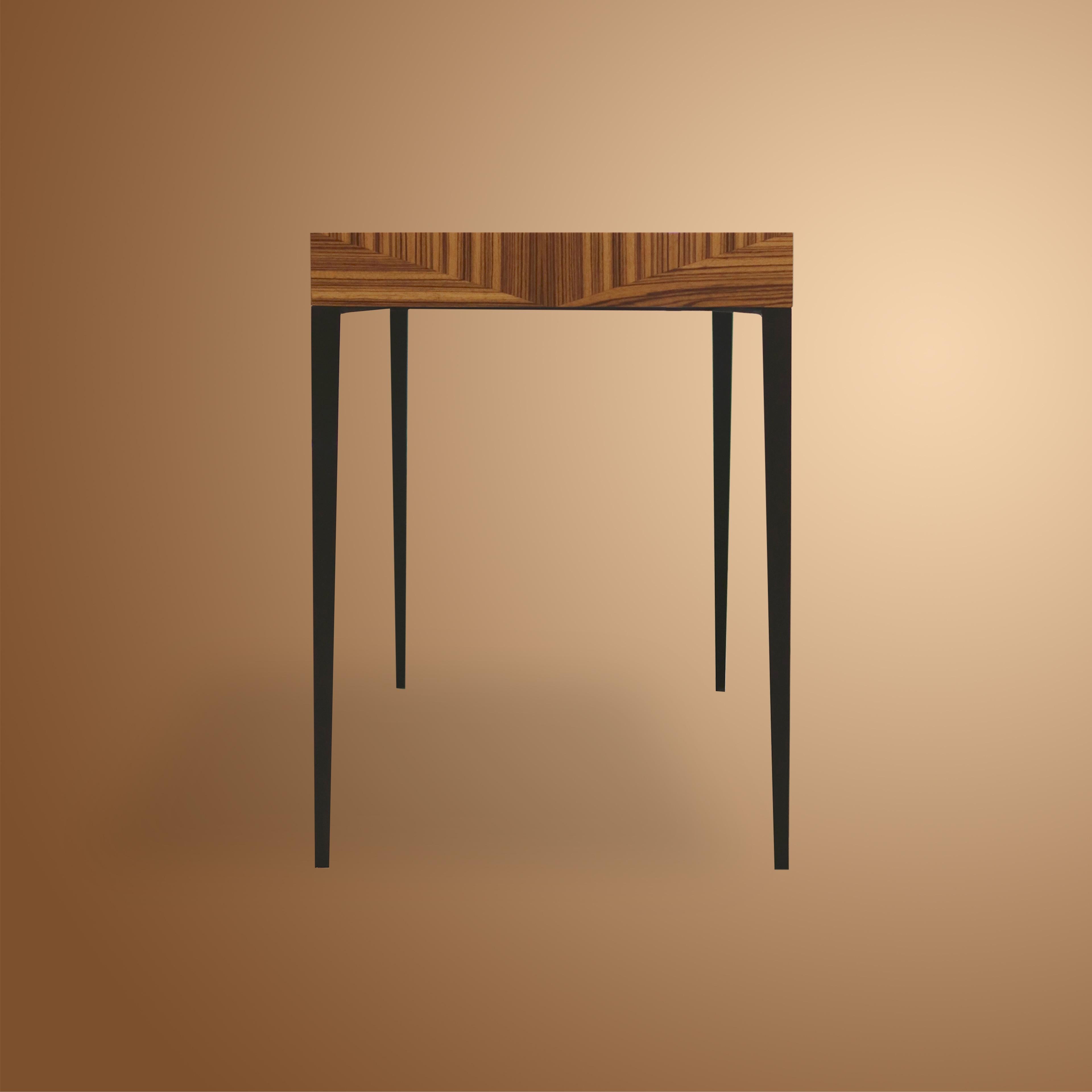 Schreibtisch mit Schubladen aus Zebrano und Metallbeinen, Contemporary Design im Zustand „Neu“ im Angebot in London, GB
