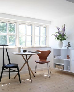 Aldric Light Concrete Top and Light Oak Legs Café Table by Eberhart Furniture