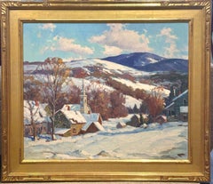 Aldro T. Hibbard Oil Painting “Winter Landscape” New England Snow Scene