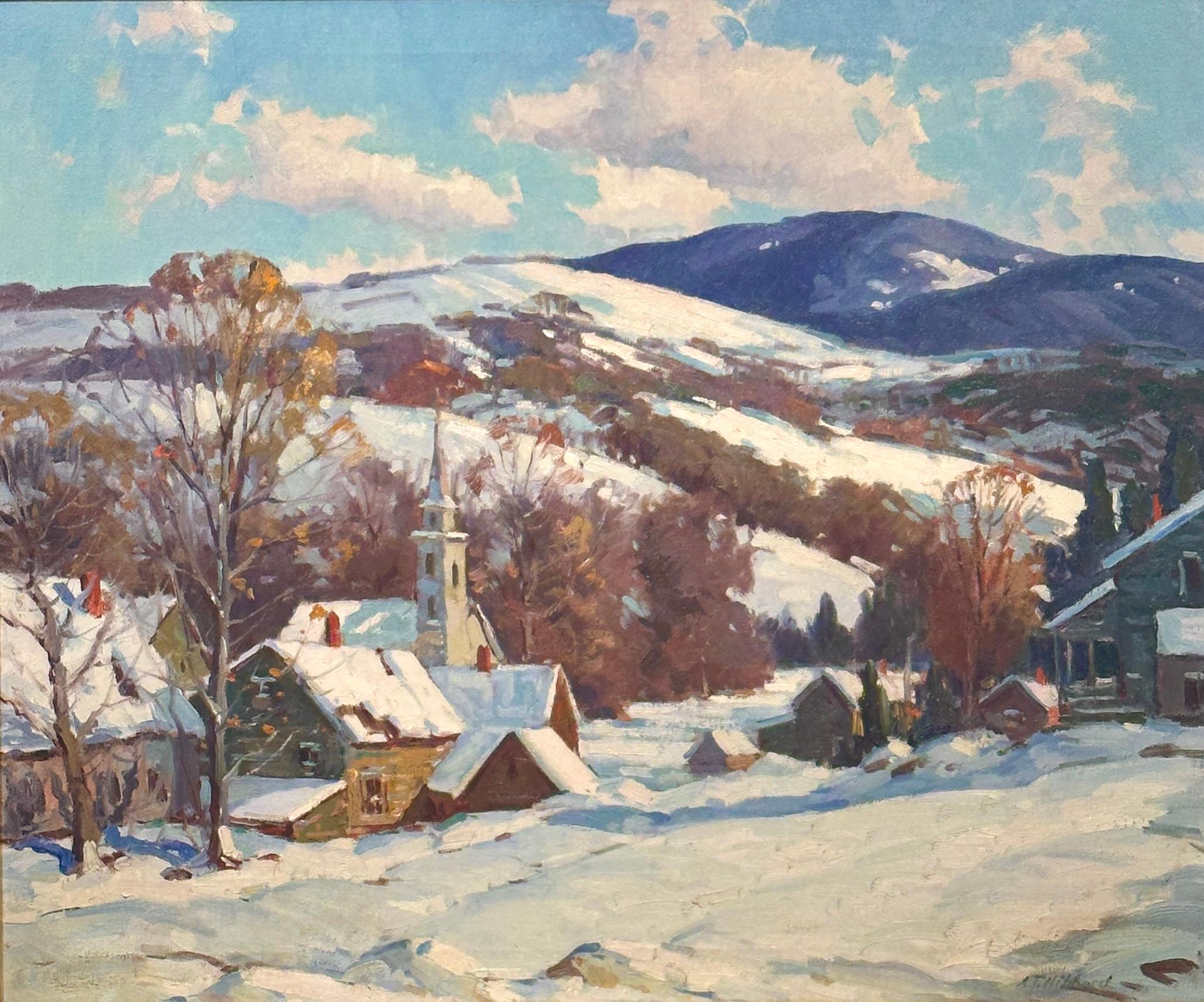 Aldro T. Hibbard Oil Painting “Winter Landscape” New England Snow Scene