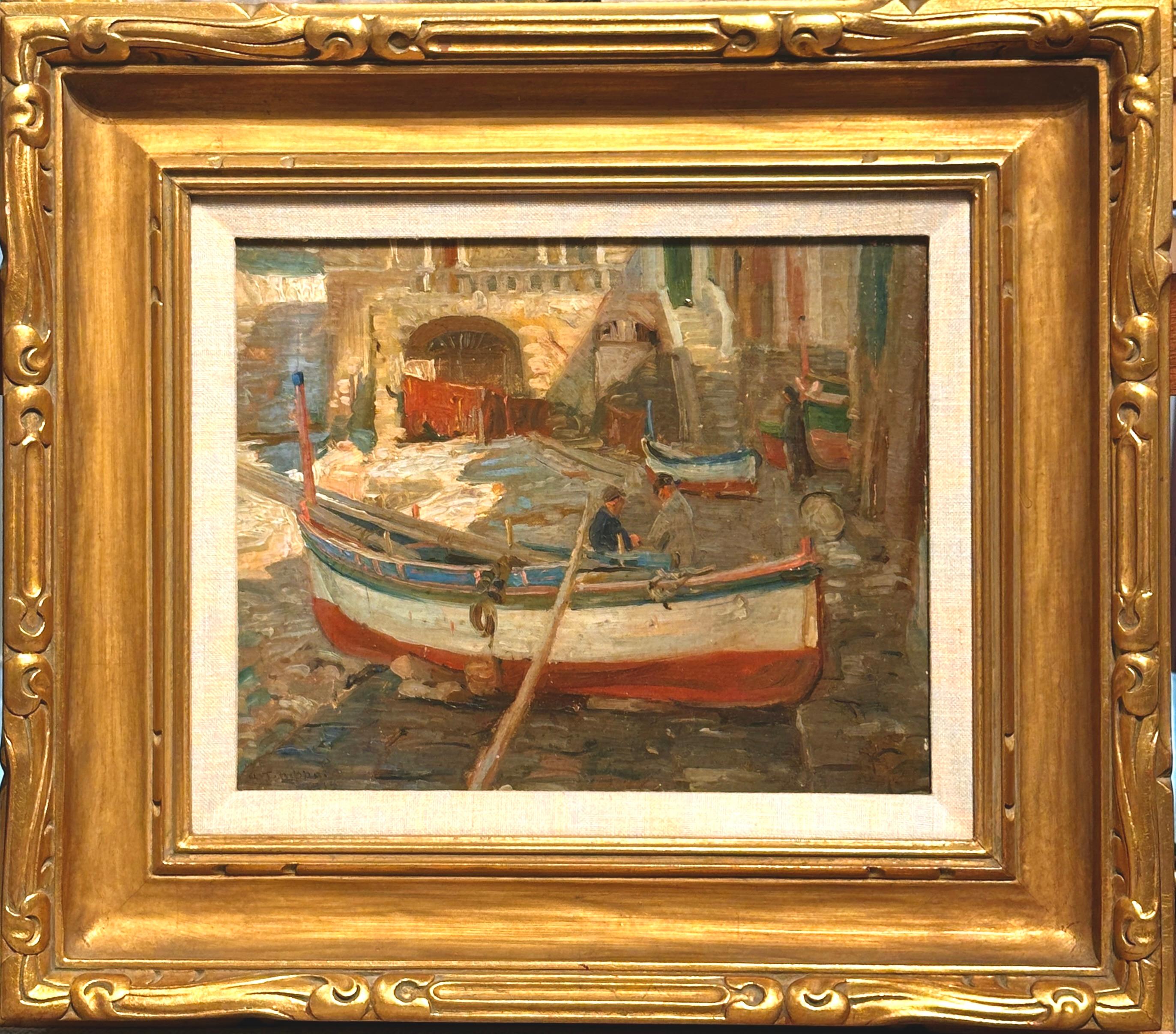Escena temprana de Venecia del impresionista americano Aldro T. Hibbard en venta 1