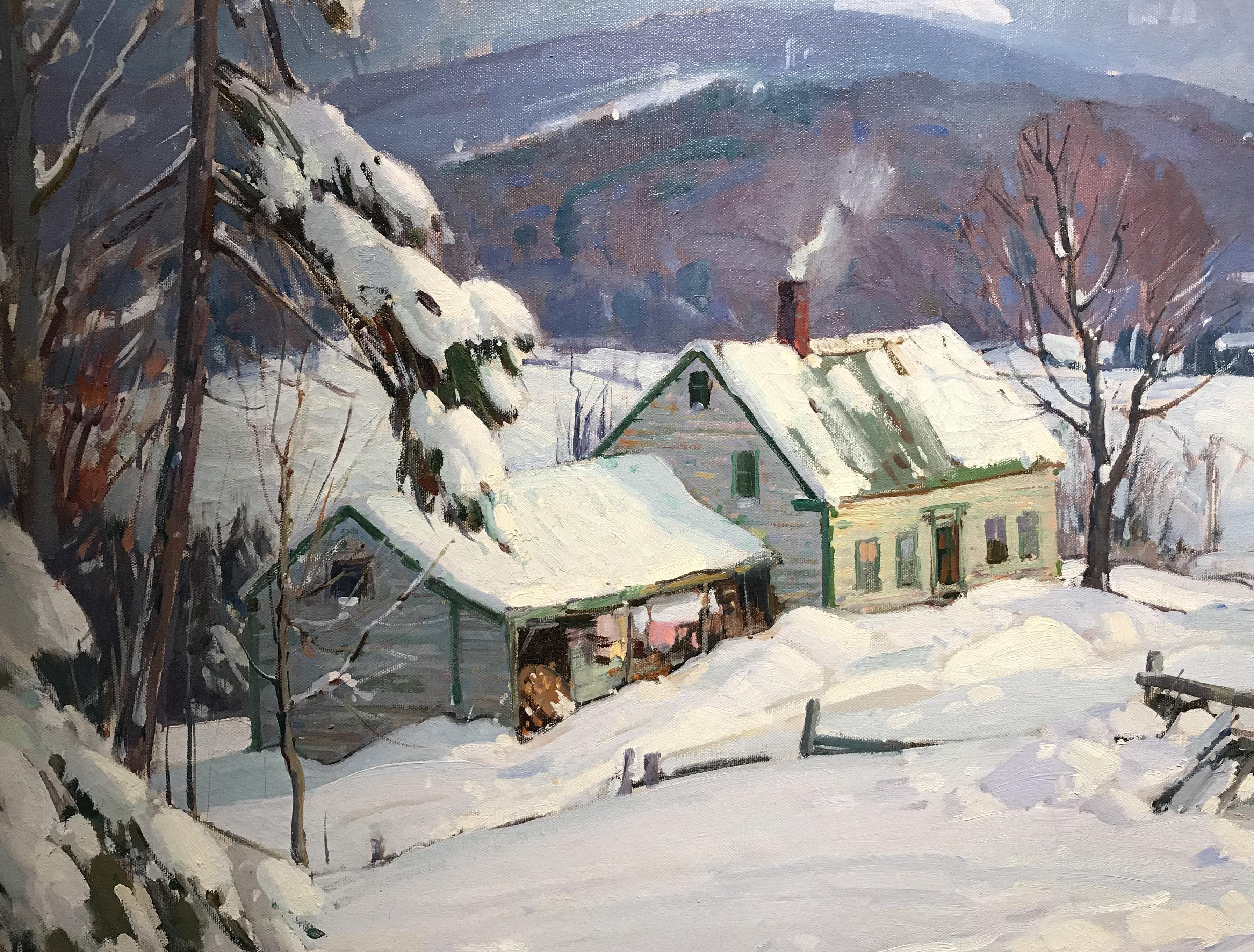 Après une neige d'hiver - Impressionnisme américain Painting par Aldro Thompson Hibbard