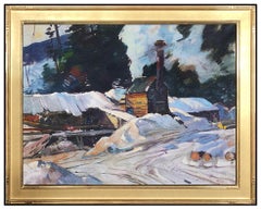 Aldro Hibbard Original Oil Painting On Canvas Signed Vermont Winter Landscape AT