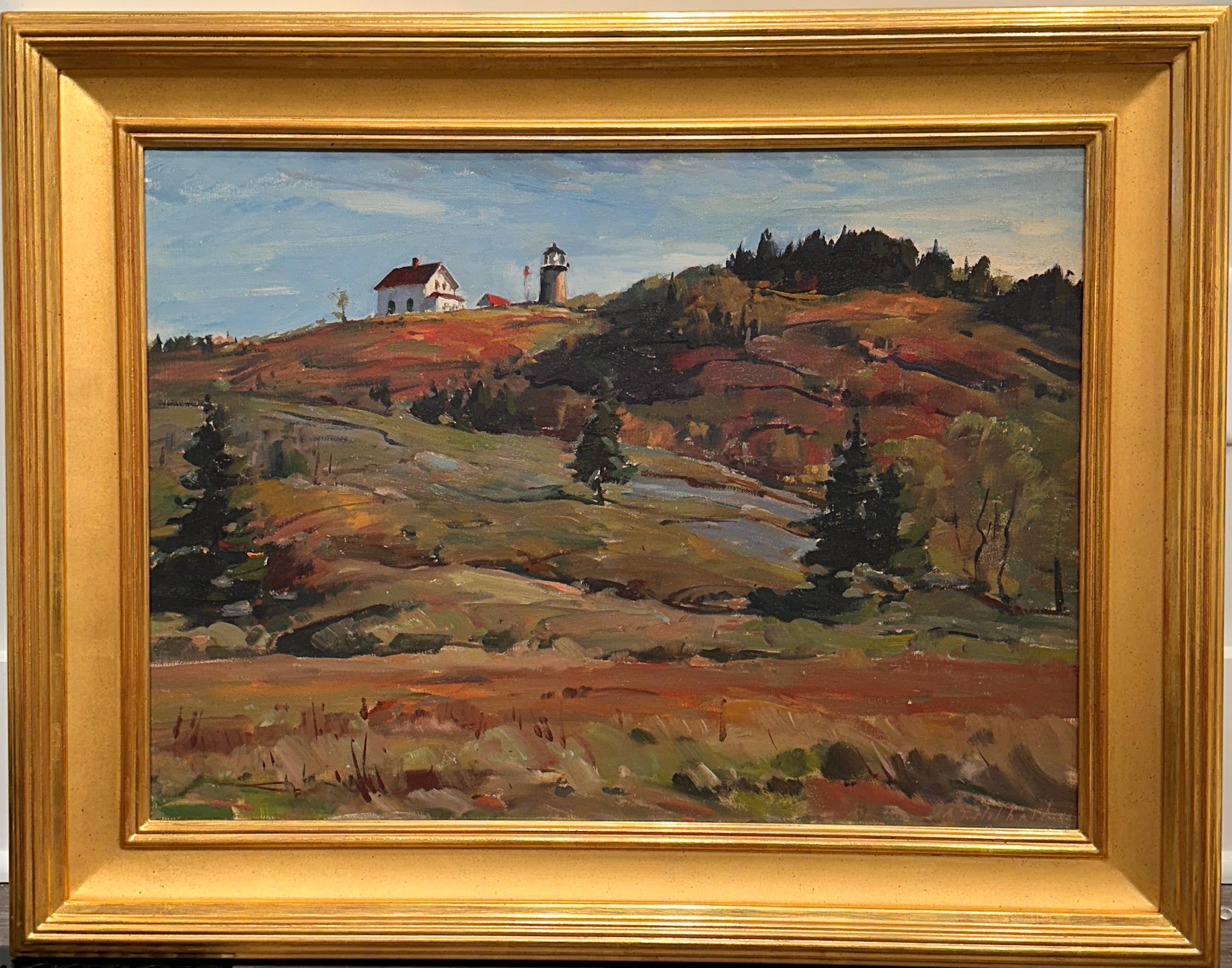American Artist Aldro T. Hibbard Landscape Painting Monhegan Island Maine Scene For Sale 1