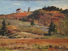 American Artist Aldro T. Hibbard Landscape Painting Monhegan Island Maine Scene