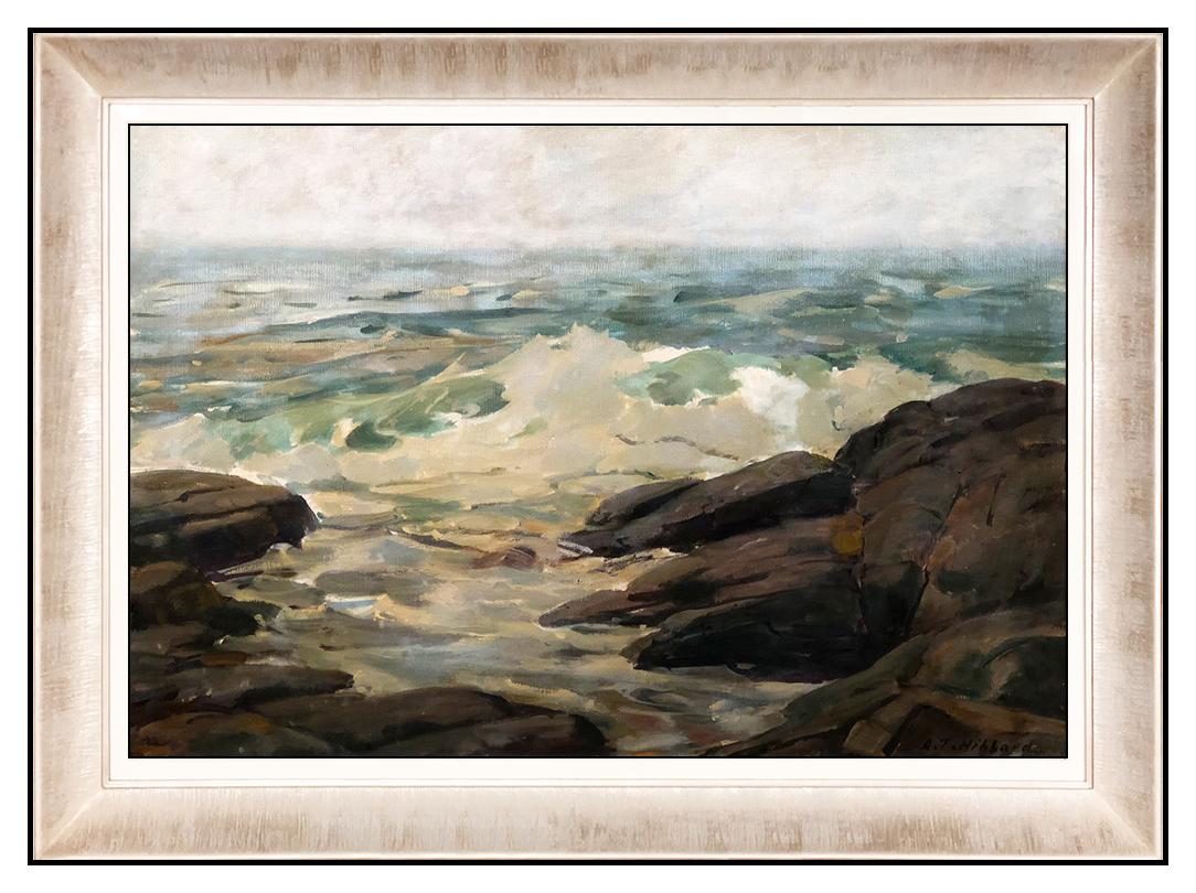 Aldro Thompson Hibbard Landscape Painting - A.T. Hibbard Original Oil Painting On Canvas Board Signed Seascape New England