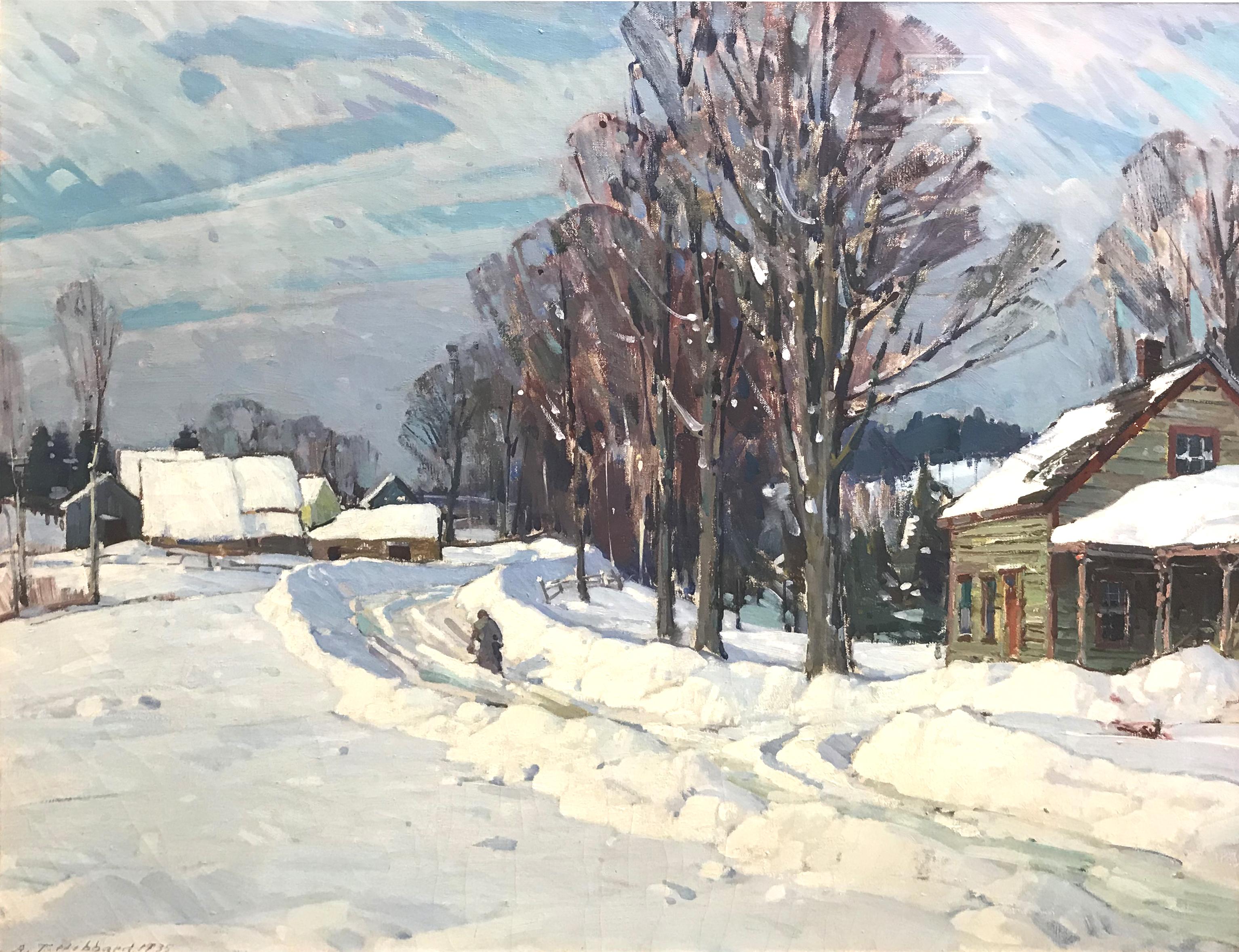 Trudging Through The Snow - Painting by Aldro Thompson Hibbard