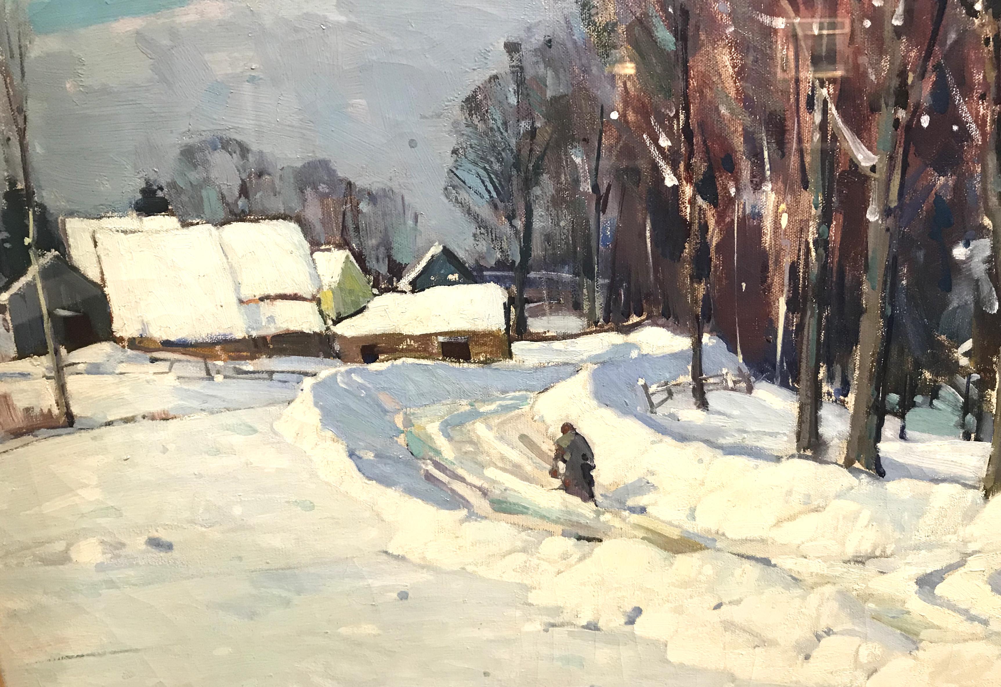 trudging through snow