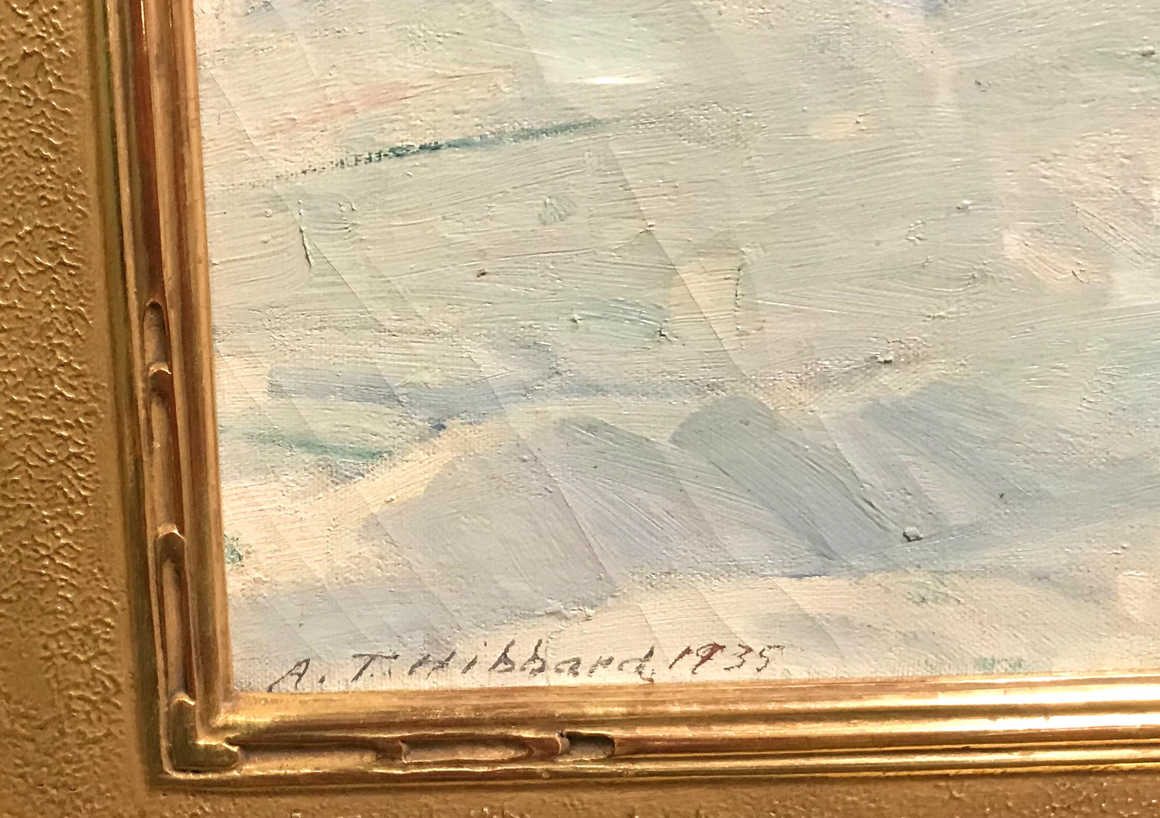 Trudging Through The Snow - Impressionist Painting by Aldro Thompson Hibbard
