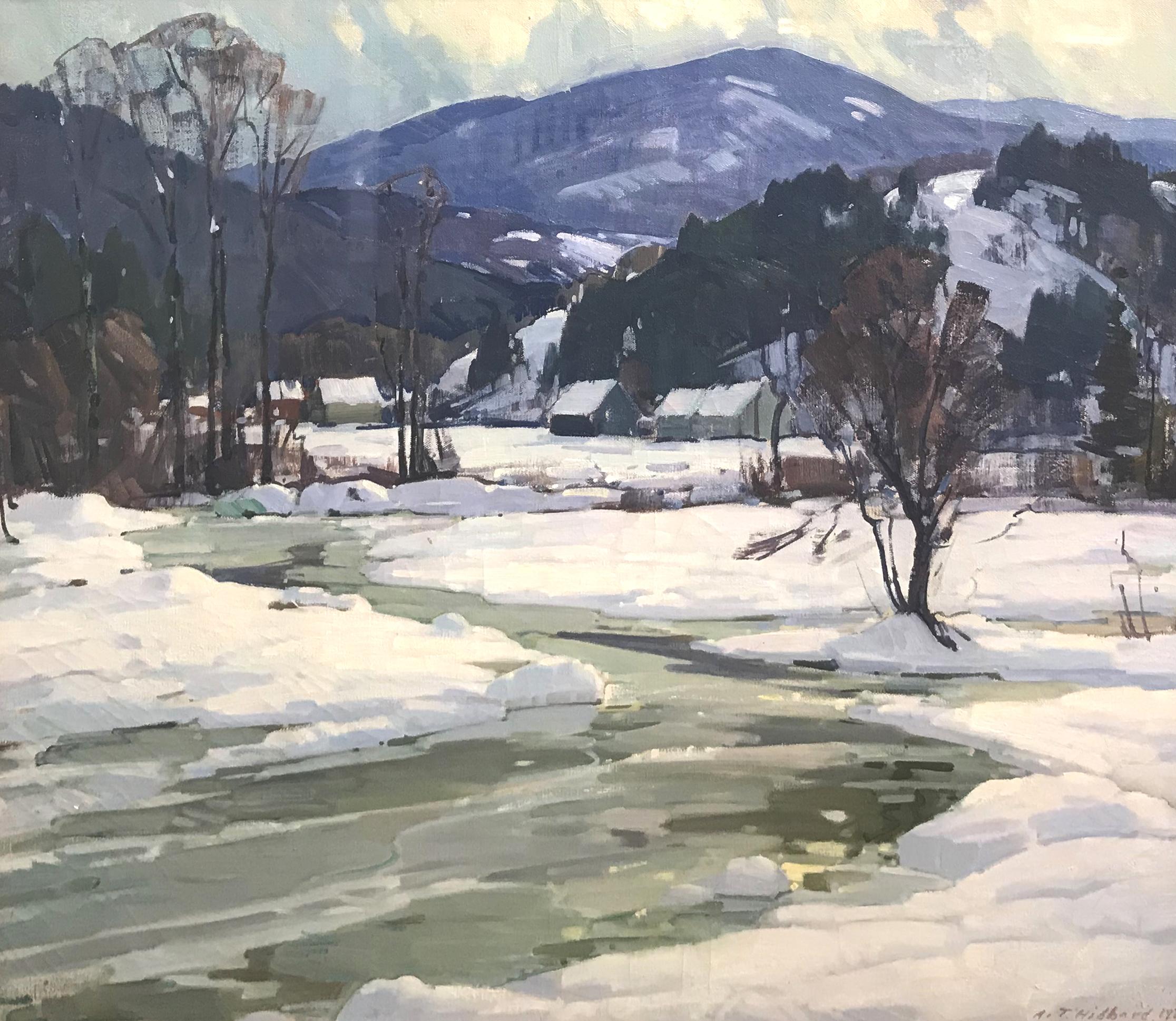 Vermont Winter – Painting von Aldro Thompson Hibbard