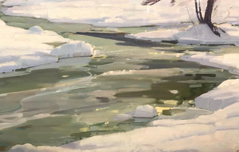 Vermont Winter - Gray Landscape Painting by Aldro Thompson Hibbard