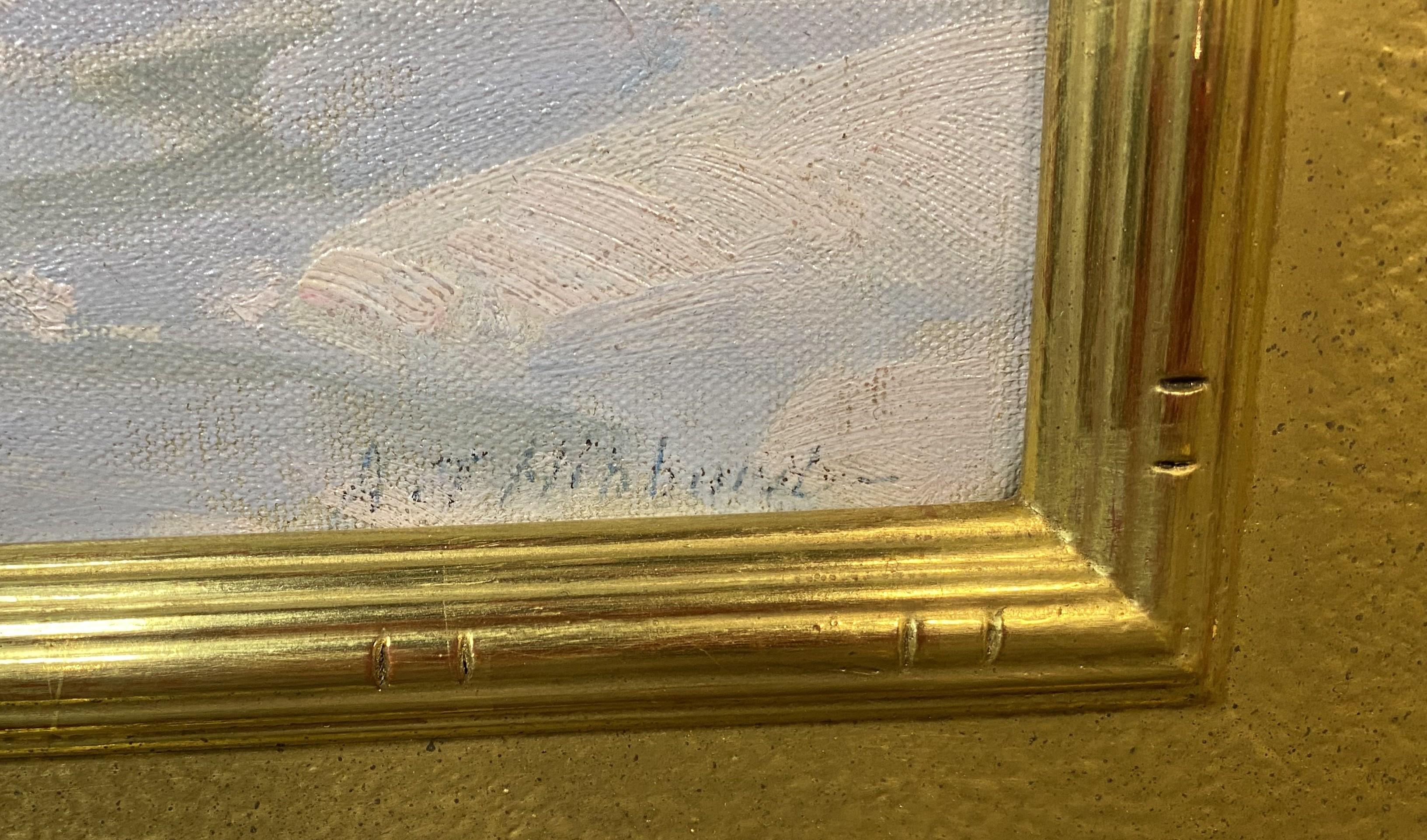 Ein guter Impressionist  Winterlandschaft mit Häusern in Jamaica, Vermont, von dem bekannten amerikanischen Künstler Aldro Thompson Hibbard (1886-1972). Hibbard wurde in Falmouth, MA, geboren, studierte am Massachusetts College of Art und an der