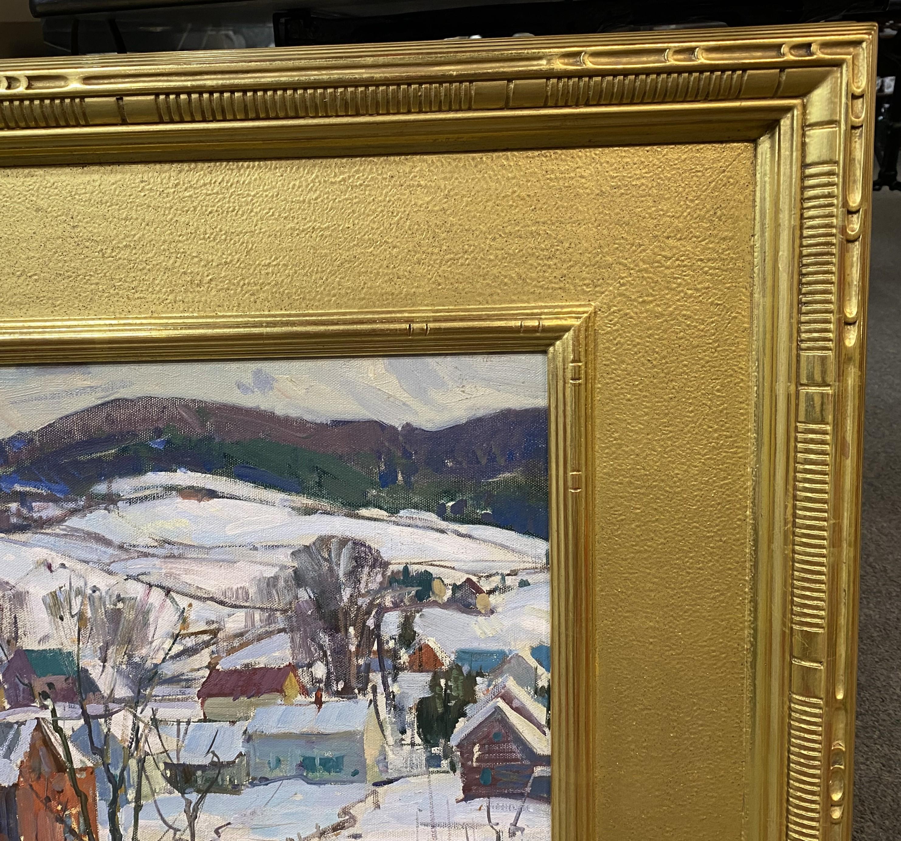 Winterlandschaft mit Häusern, Jamaika, VT im Angebot 1