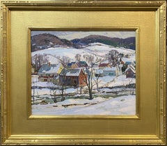 Paisaje invernal con casas, Jamaica, VT