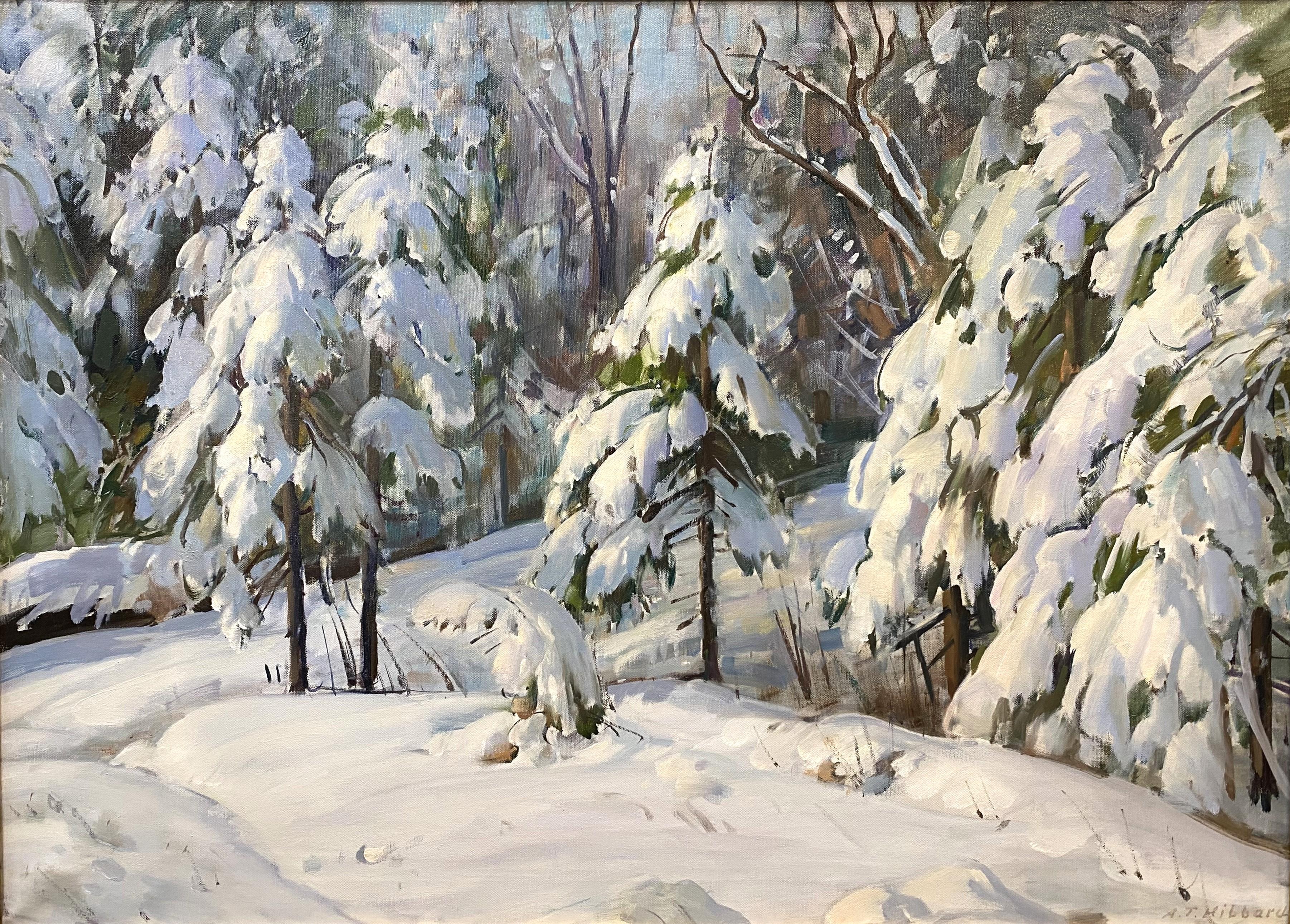 Soledad Invernal / País de las Maravillas Invernal - Painting de Aldro Thompson Hibbard