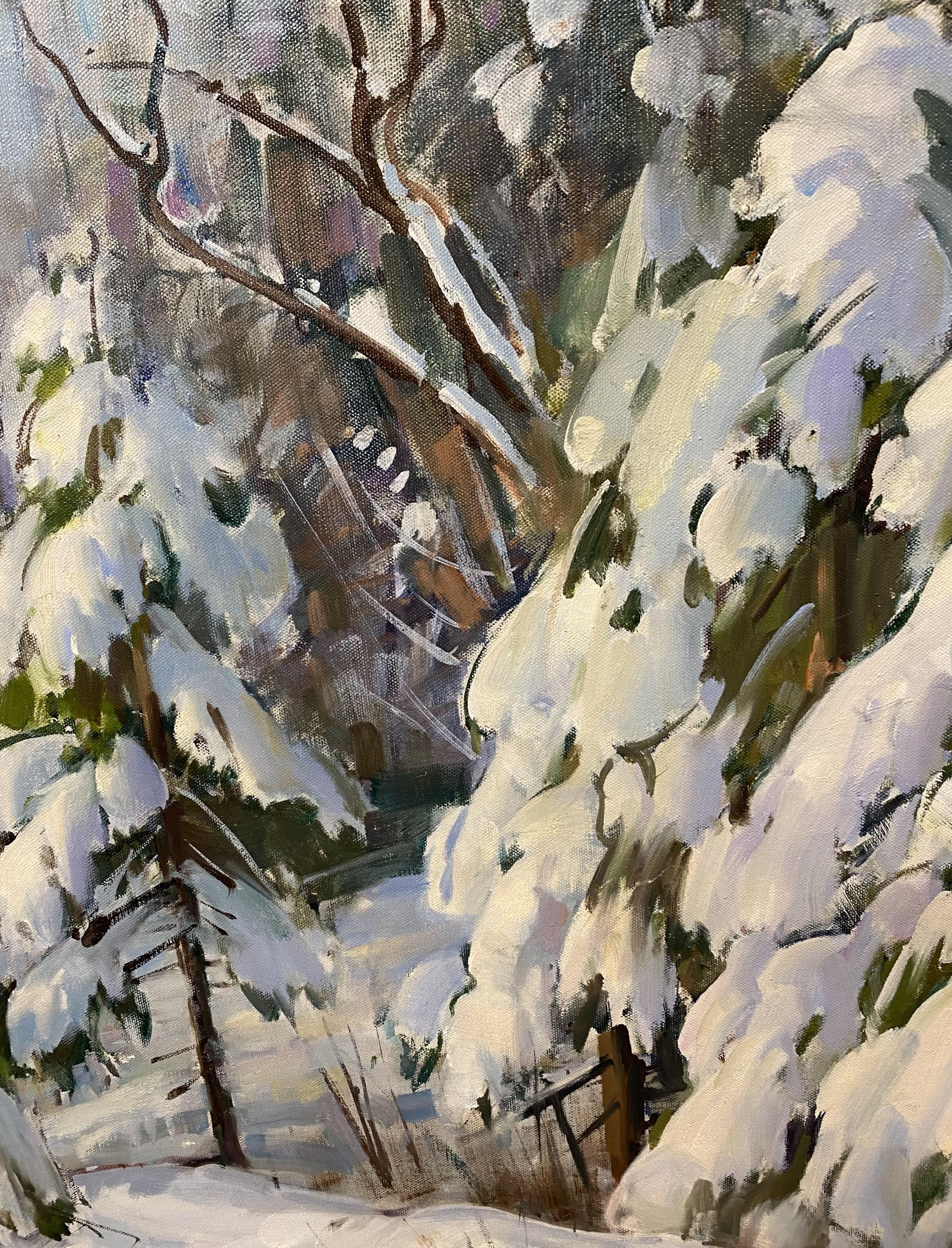 Soledad Invernal / País de las Maravillas Invernal - Landscape Painting Marrón de Aldro Thompson Hibbard