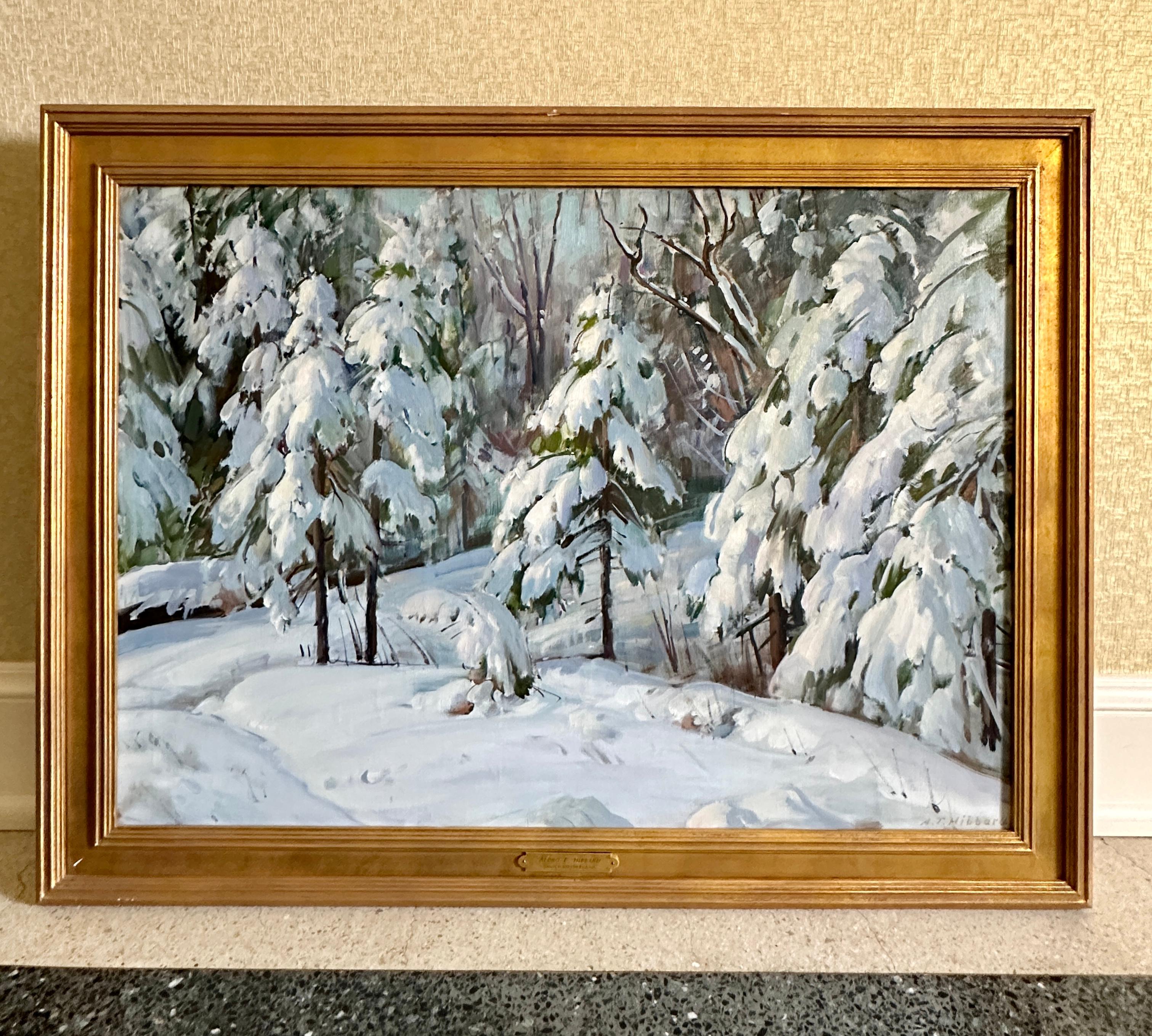 Winter Wonderland - American Impressionist Painting by Aldro Thompson Hibbard