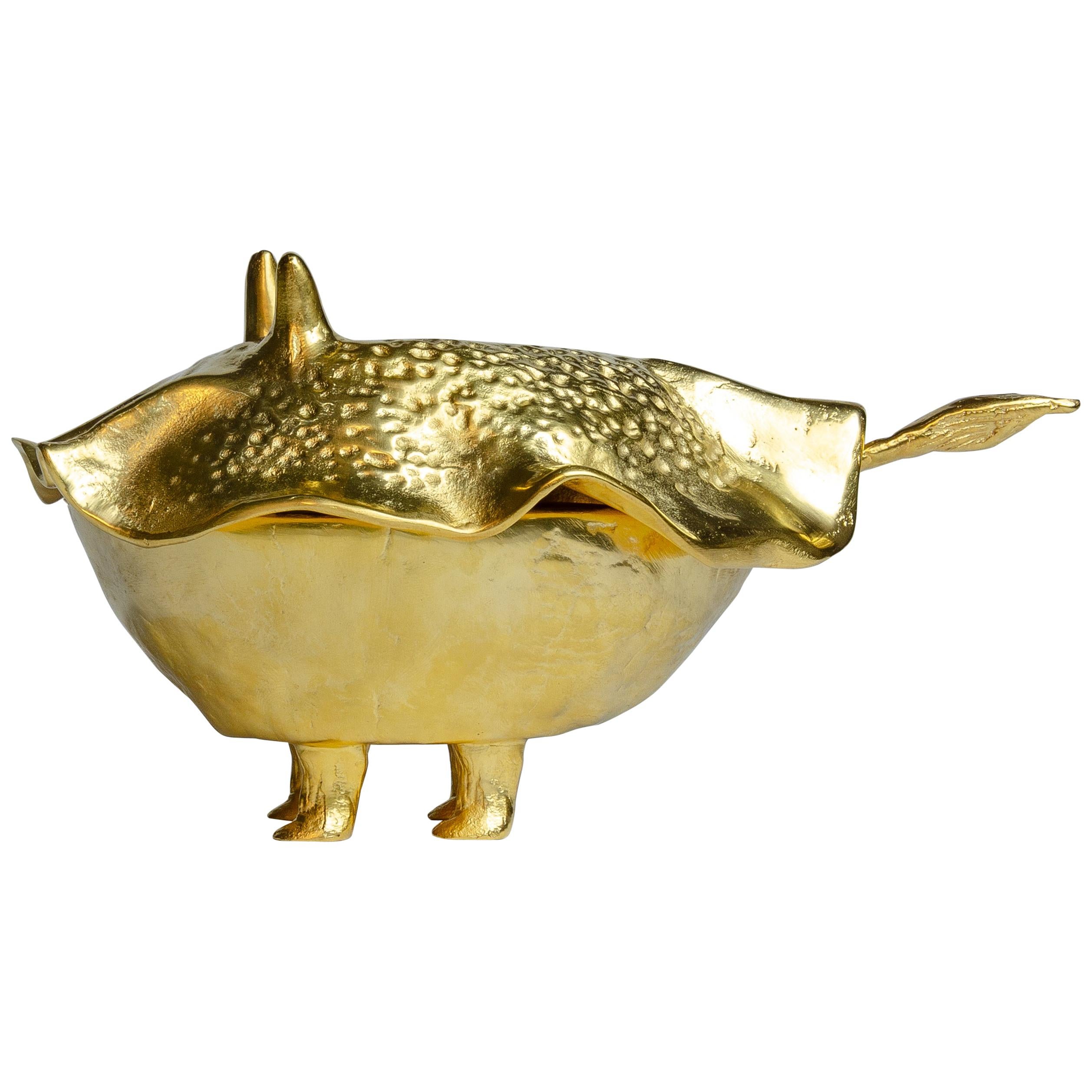 Aldus "Amphibious", Condiment Server, Bronze, Art Object, Contemporary For Sale