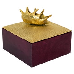 Aldus, "Dionea Parchment" Box, Parchment, Gilded Bronze Decoration, Contemporary