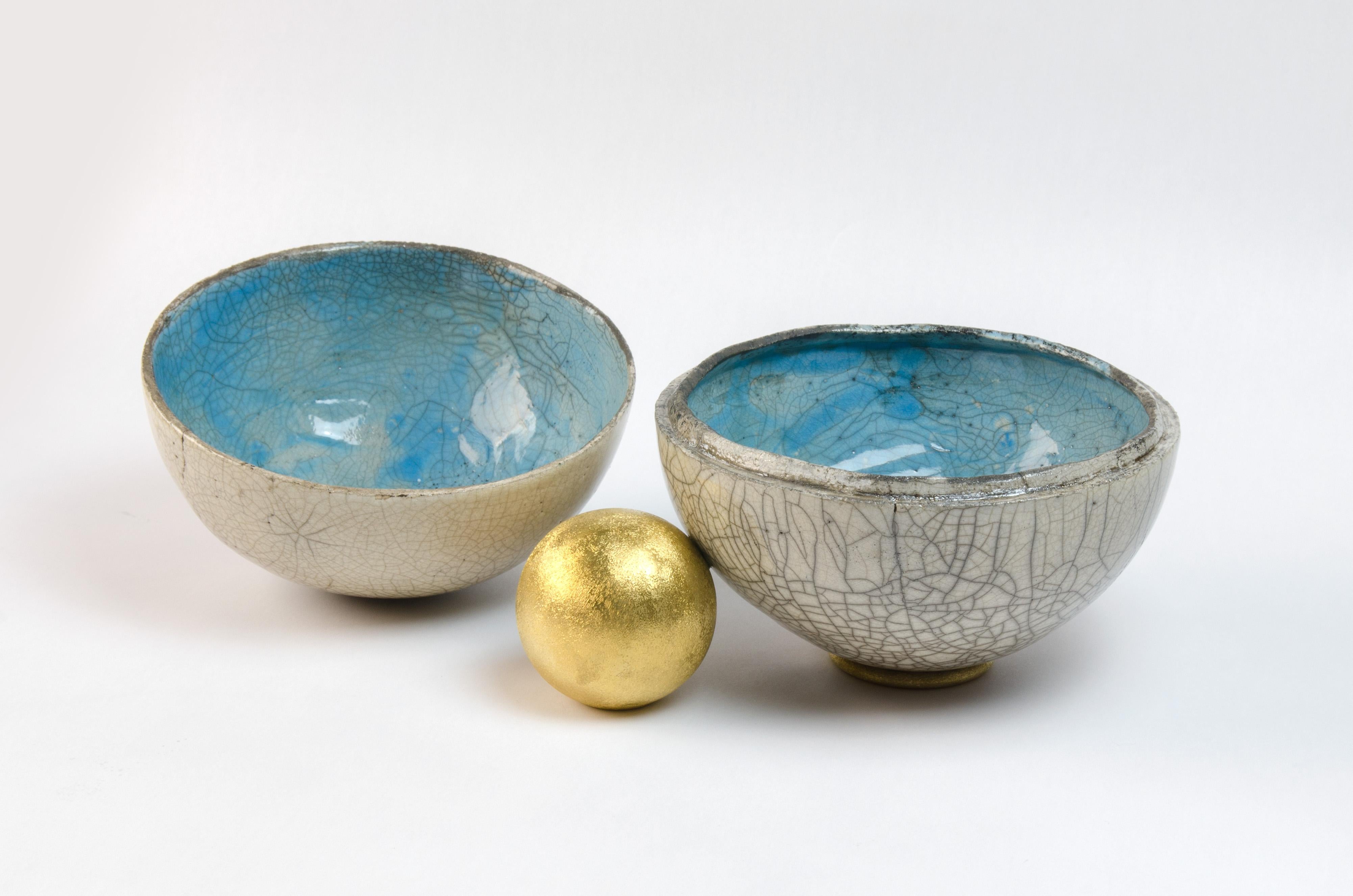 Aldus Collection: An accessory collection made in collaboration between Achille Salvagni and Fabio Gnessi 
Gaia
2018
Spherical Raku box with 24-carat gold-plated, cast bronze decoration with internal blue ceramic glazing. Gaia is made with the