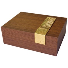 Aldus, "Kalon Vetical" Box, Wood, Gilded Bronze Decoration, Contemporary
