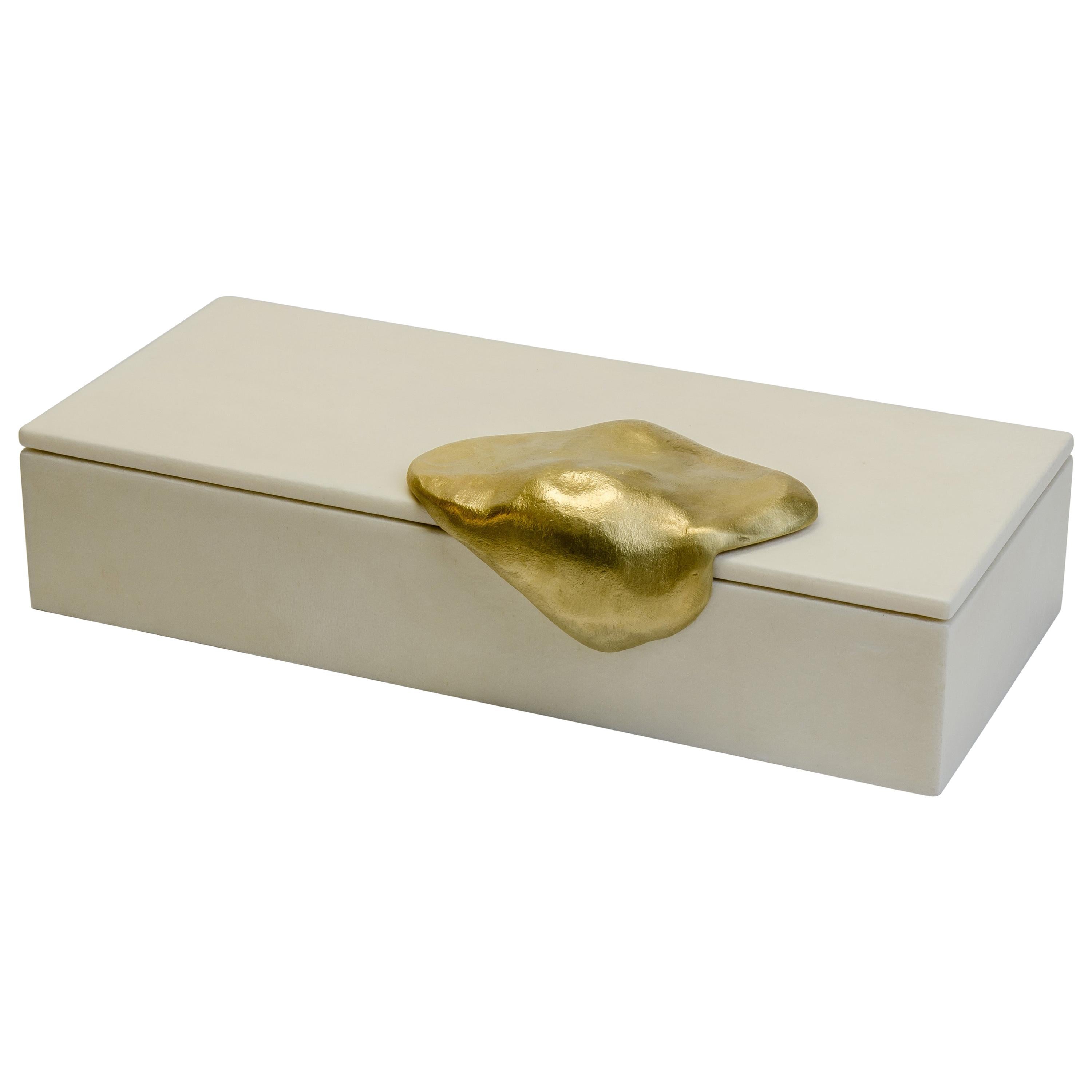 Aldus, "Melt Parchment" Box, Parchment, Gilded Bronze Decoration, Contemporary For Sale