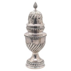 Antique ALDWINCKLE & SLATER 1888 London Classic Sugar Shaker In .925 Sterling Silver