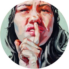 "Momento capturado 4" por Ale Casanova, Pintura al óleo original, Retrato