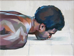 "Reposo besando el suelo" de Ale Casanova, Pintura al óleo original, Retrato