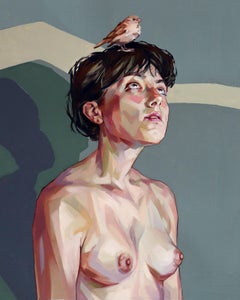 "The Persuasion of Teulaí" by Ale Casanova, Original Painting, Nude Portrait
