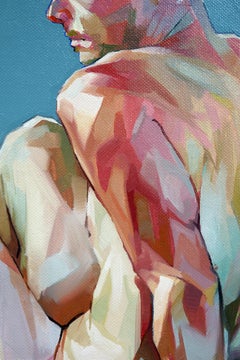 "The Weight of Silence" by Ale Casanova, Original Painting, Nude Portrait