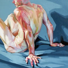 "The Weight of Silence" by Ale Casanova, Original Painting, Nude Portrait
