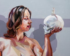 "Enlaces inesperados" de Ale Casanova, Pintura al óleo original de retrato impresionista