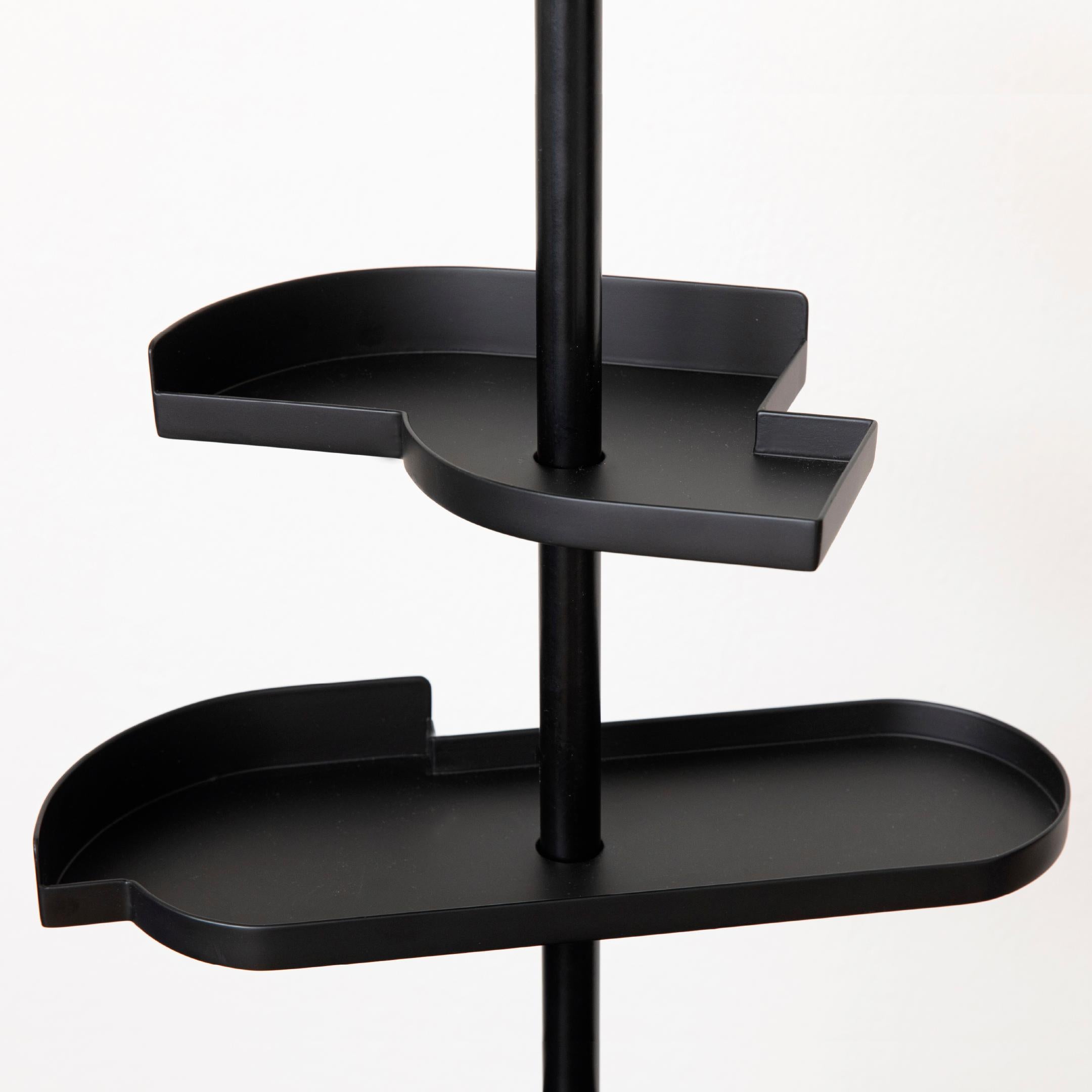 Hand-Crafted Alea Contemporary Minimal Telescopic Shelf Display Black Metal Limited Edition For Sale