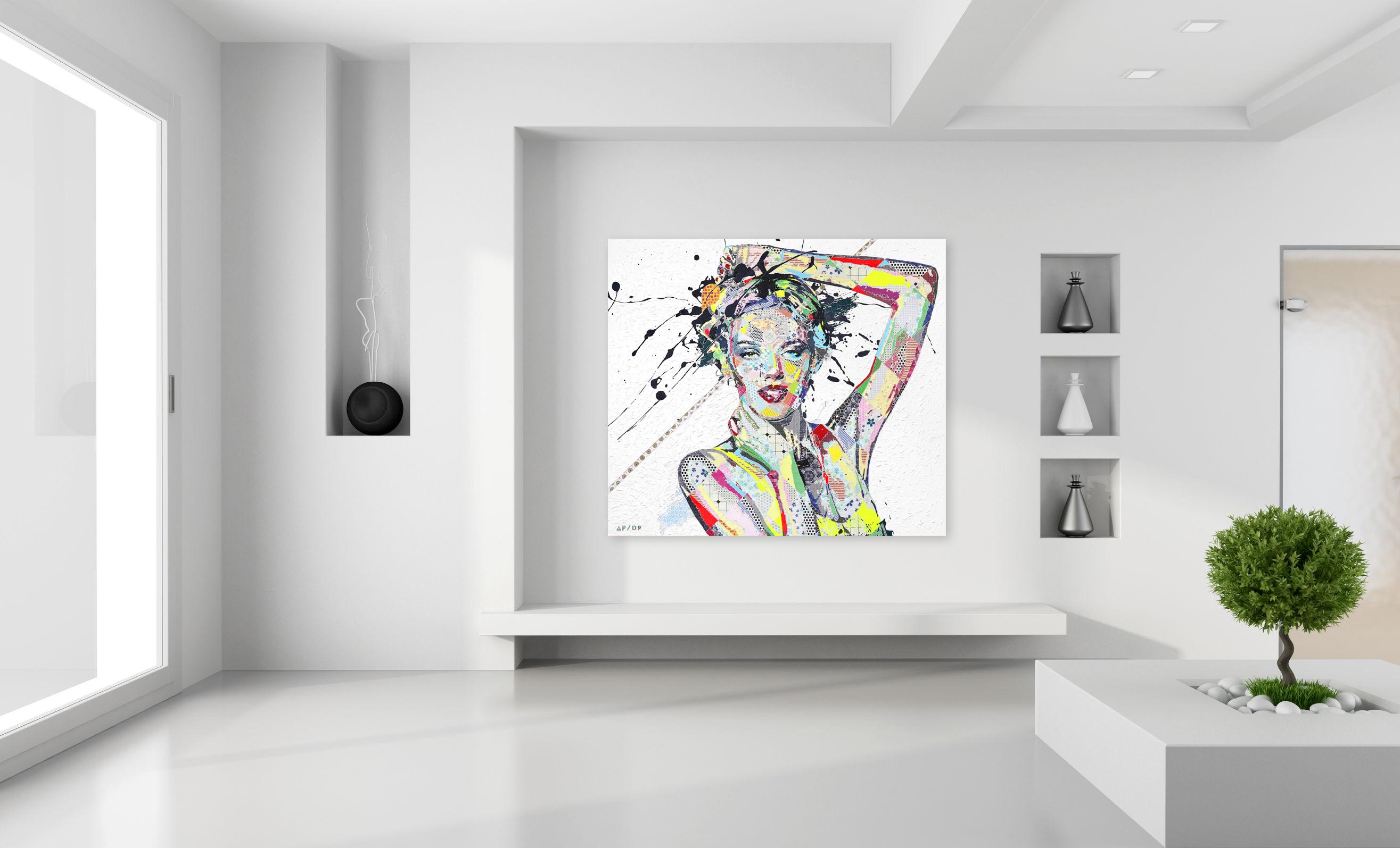 Aspasia - Original Figurative Pop Art Colorful par Alea Pinar Du Pre en vente 1