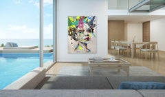 Bobby – großformatiges, farbenfrohes, strukturiertes Original Pop-Art-Porträt-Kunstwerk