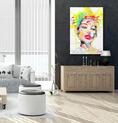 Tsu - Large Original Figurative Colorful Textural Pop Art Painting on Canvas